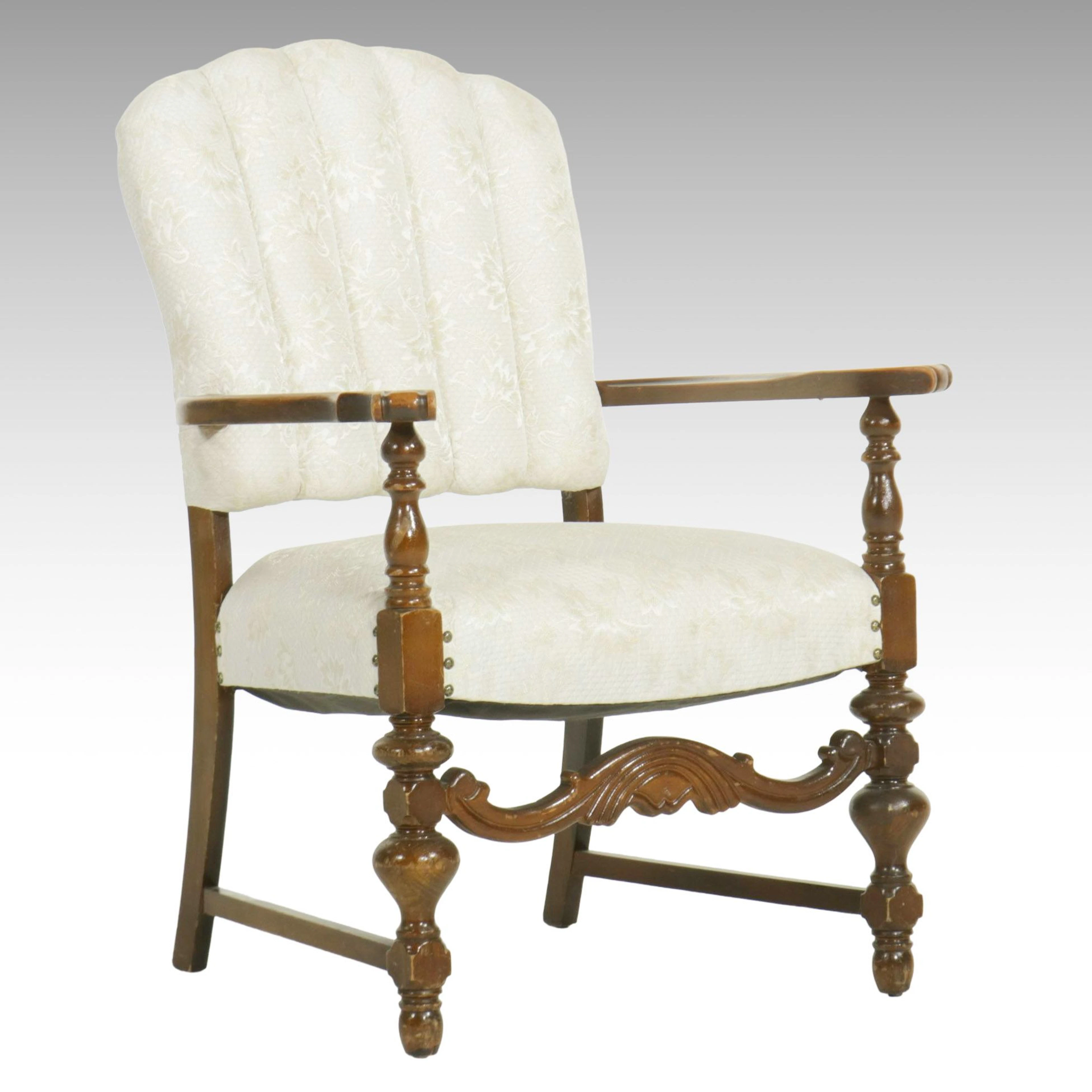 Spanish Baroque Style Armchair, Mid to Late 20th Century