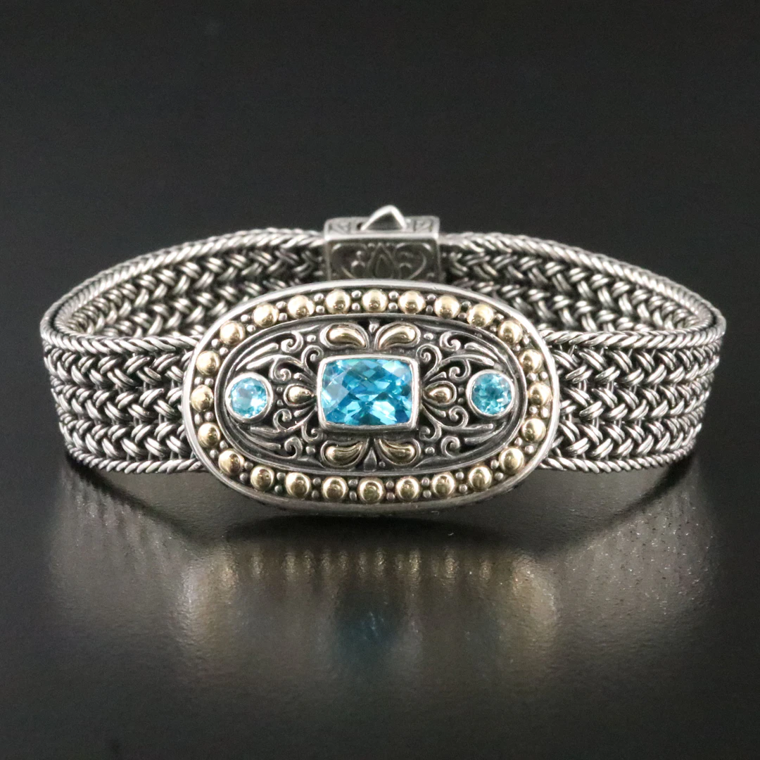 Samuel Benham Sterling CZ Bracelet with 18K Accents