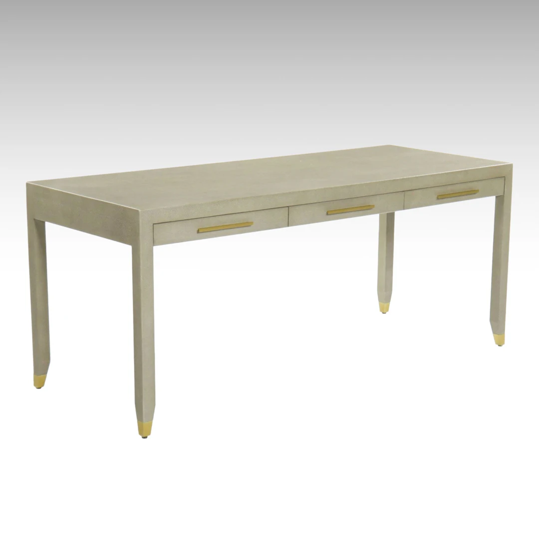 Restoration Hardware "Graydon" Shagreen Leather Finished Writing Table, 2023
