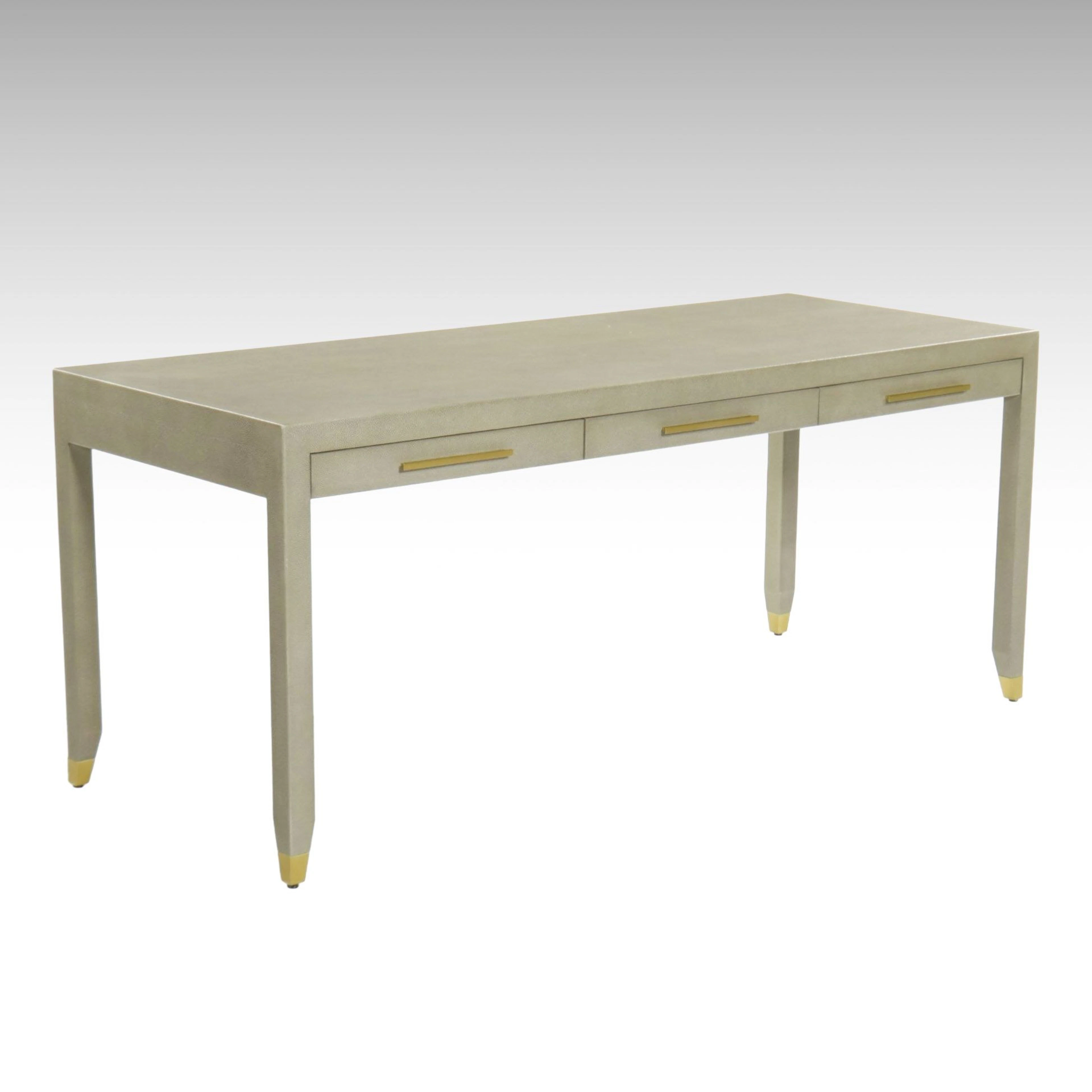 Restoration Hardware "Graydon" Shagreen Leather Finished Writing Table, 2023