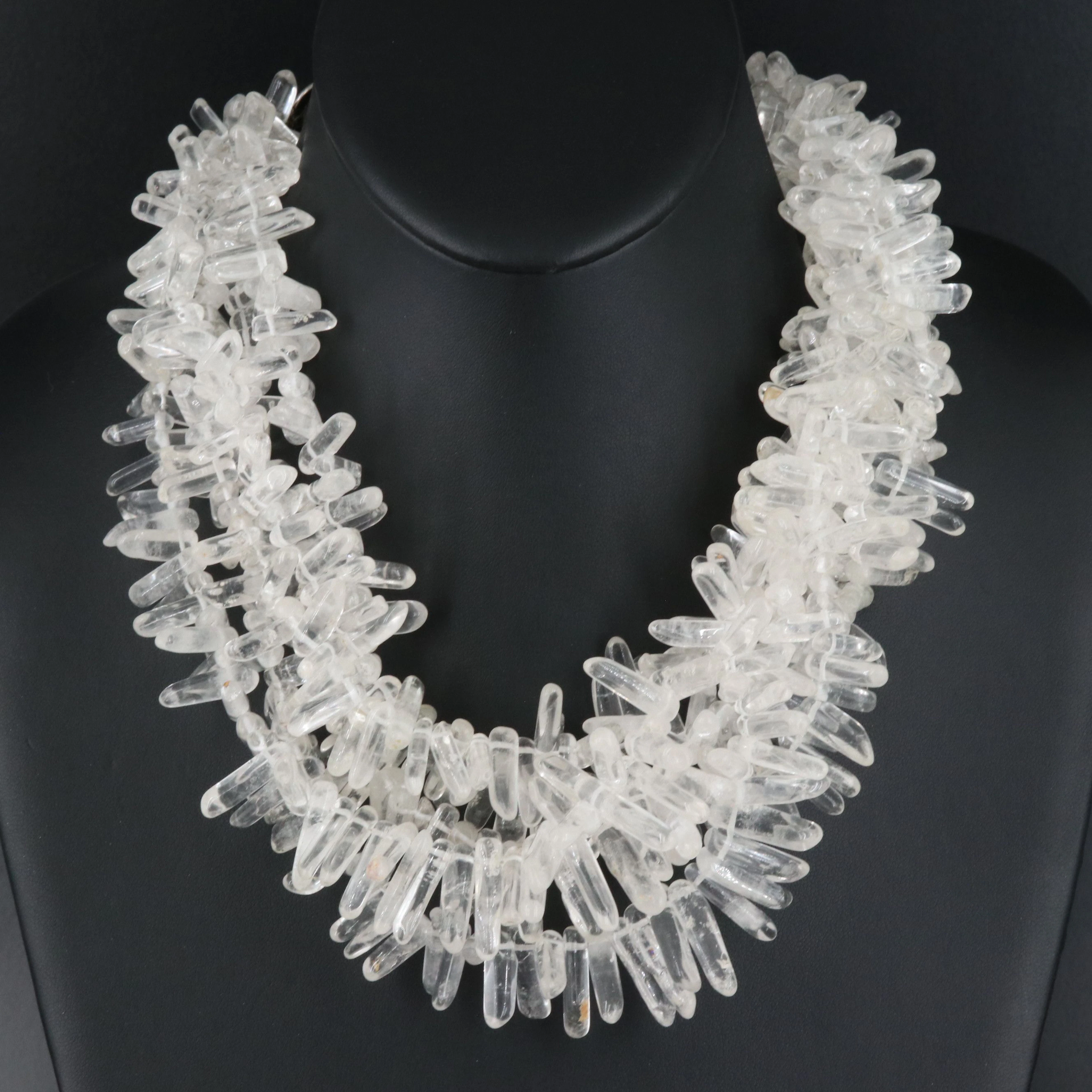 Layered Rock Crystal Quartz Necklace