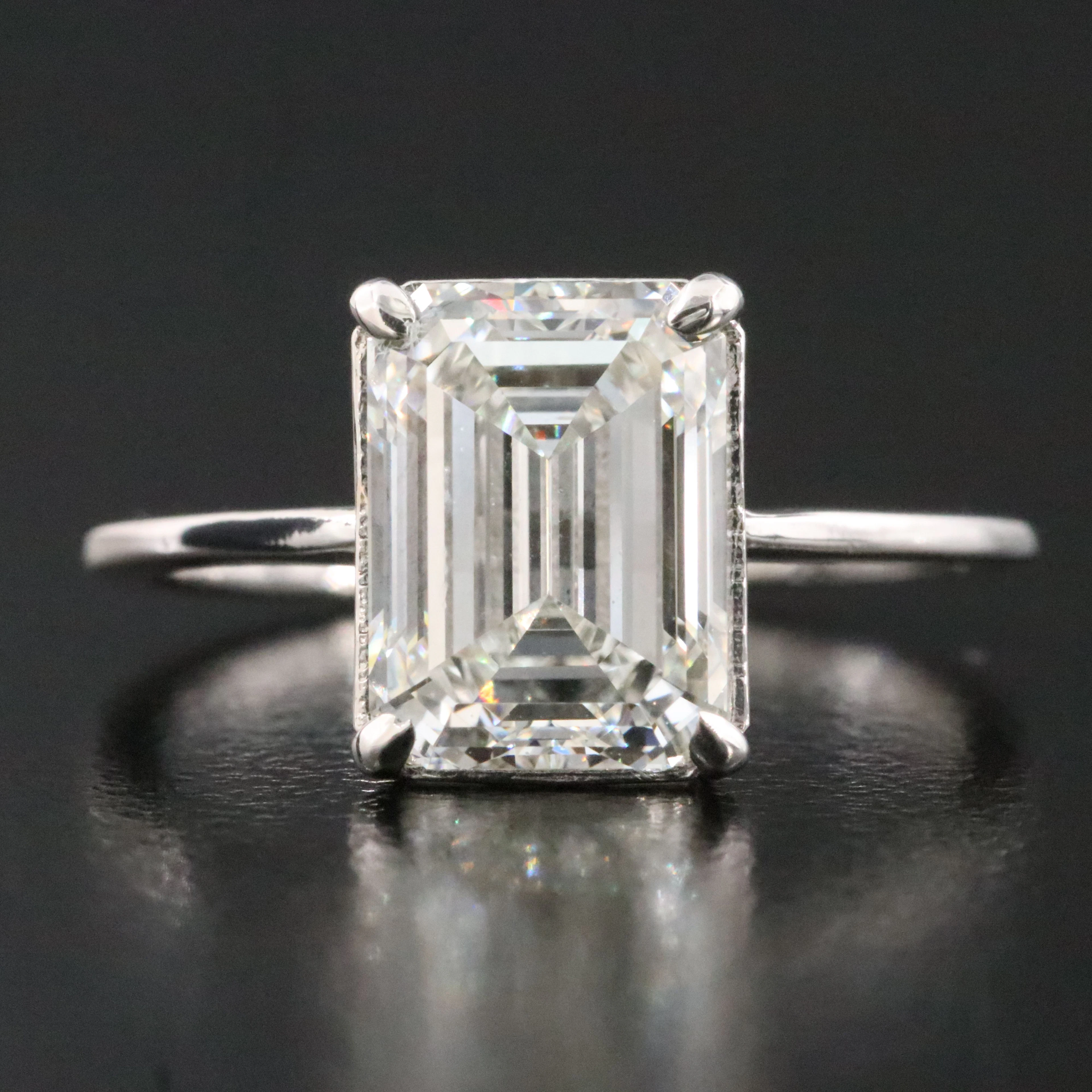 14K 3.09 CT Lab Grown Diamond Solitaire Ring with IGI Report