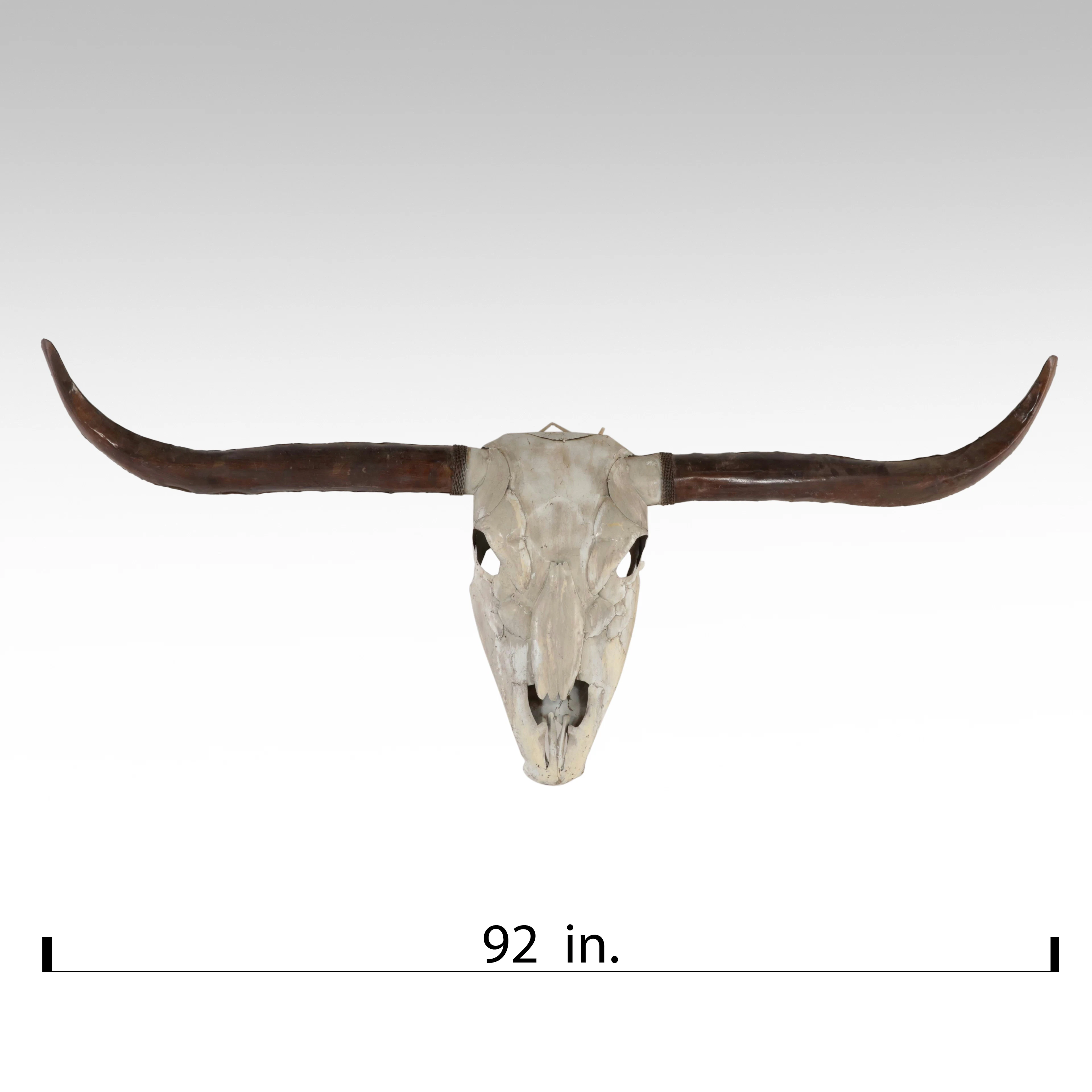 Painted Welded Metal Cow Skull