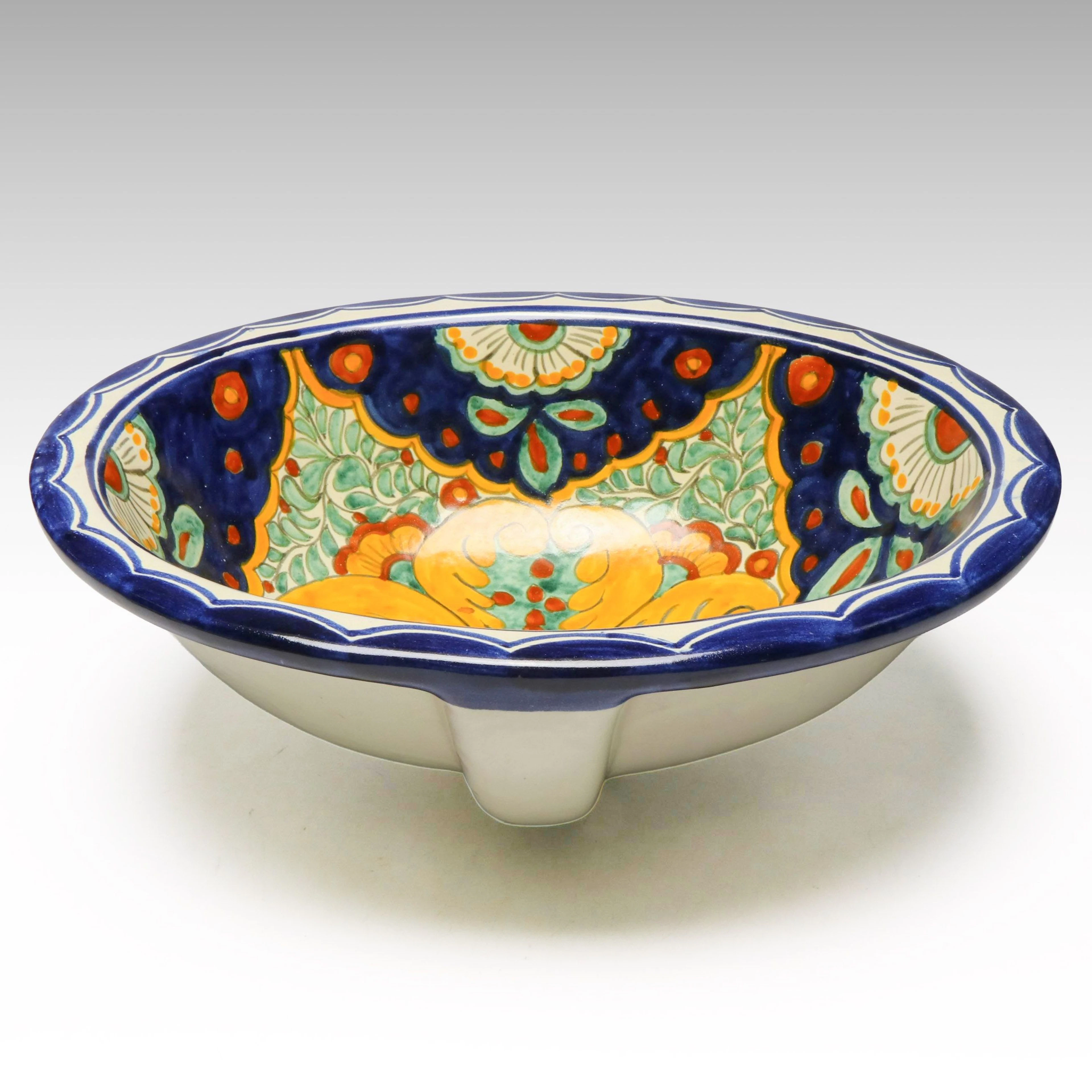 Mexican Talavera Hand-Painted Ceramic Bathroom Sink