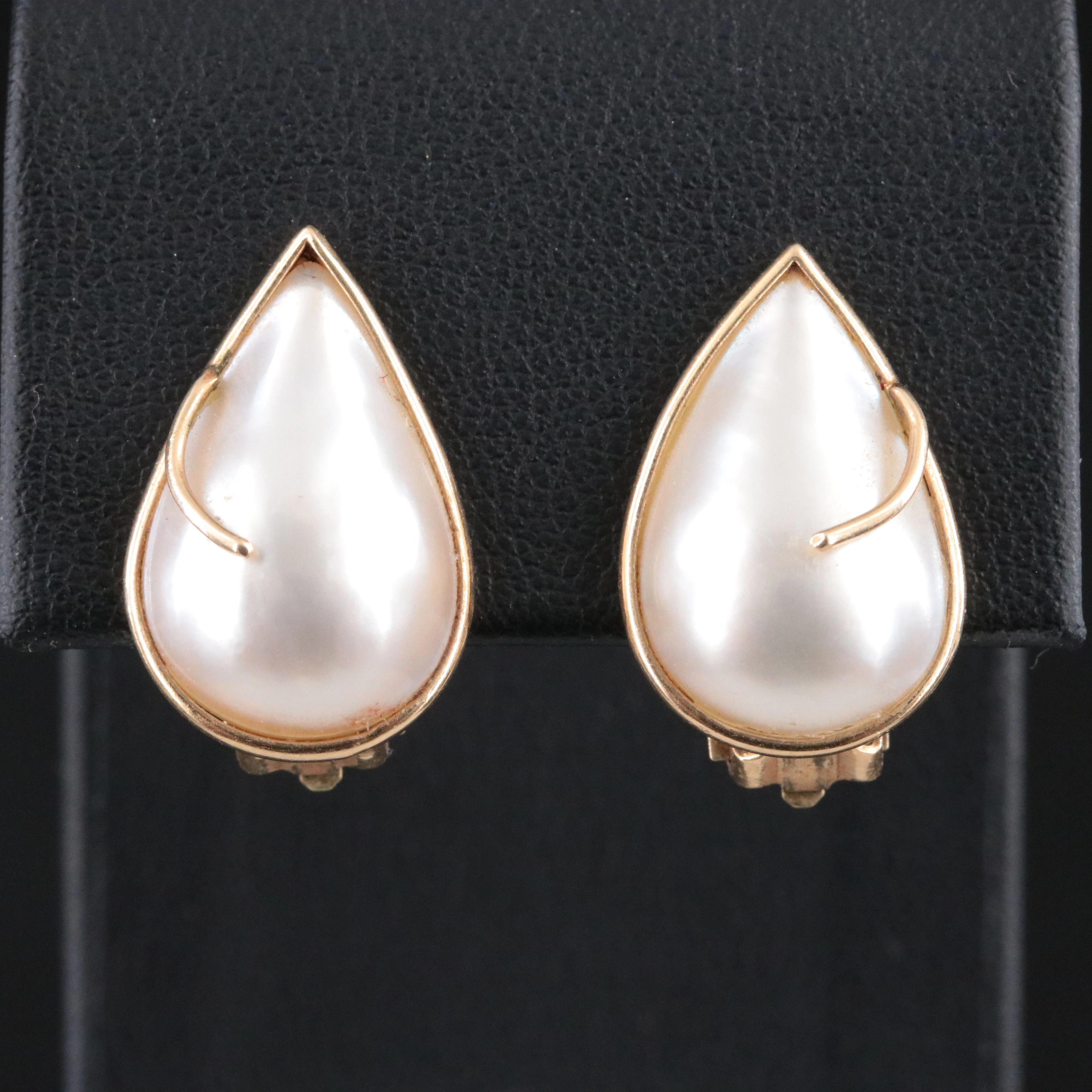 14K Mabé Pearl Earrings