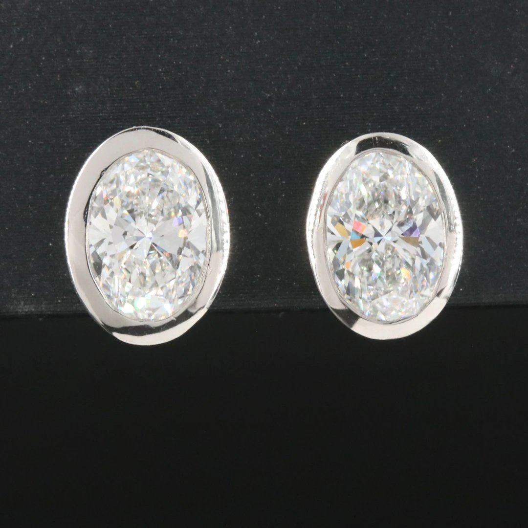Platinum 2.81 CTW Lab Grown Diamond Solitaire Earrings with IGI Reports