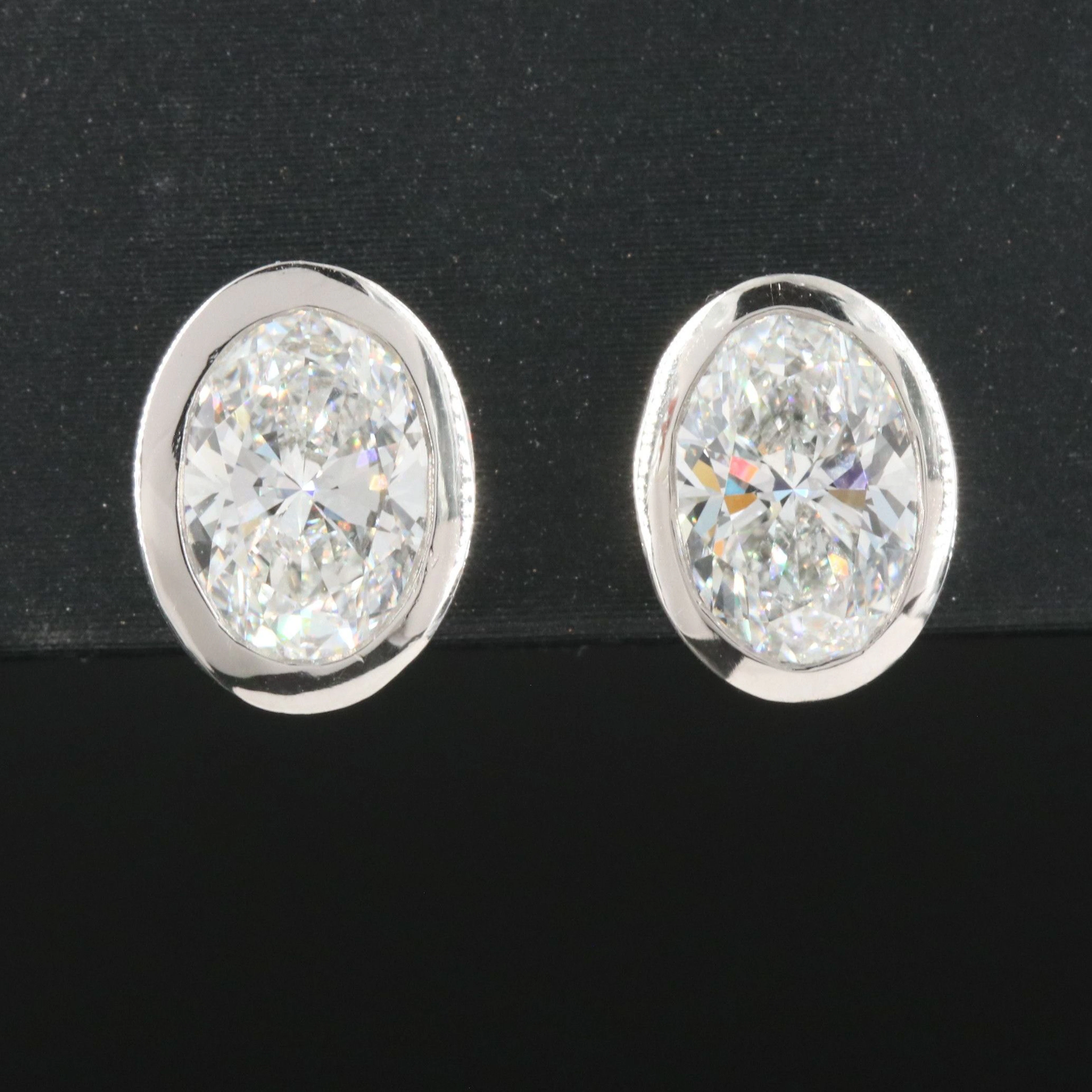 Platinum 2.81 CTW Lab Grown Diamond Solitaire Earrings with IGI Reports