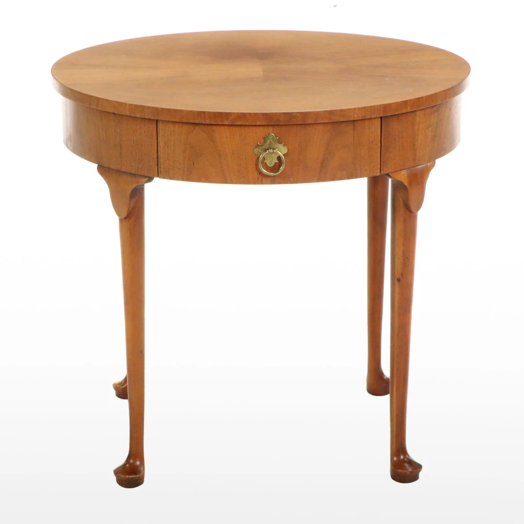 Baker Furniture Queen Anne Style Walnut End Table