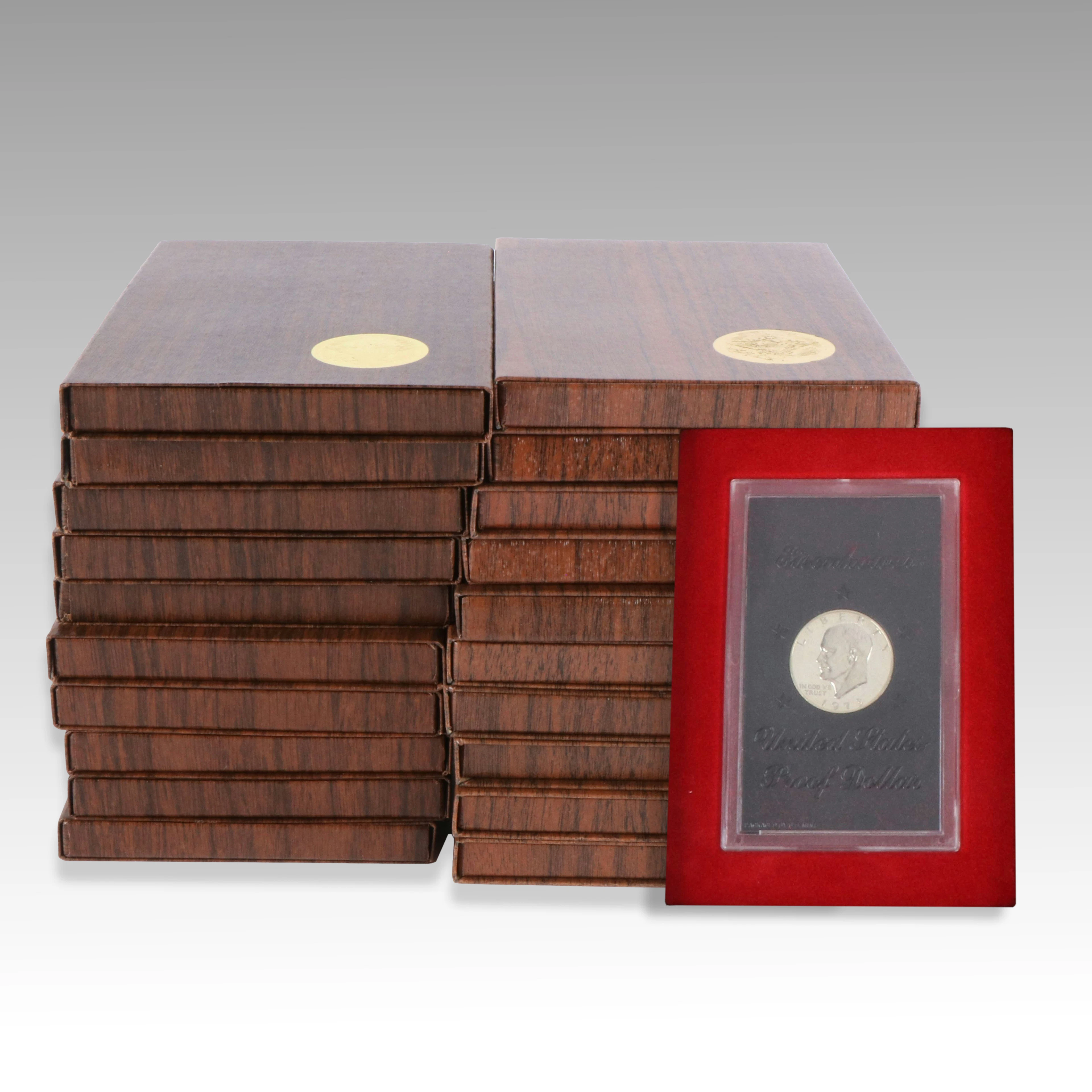 Collection of Twenty Brown Box 40% Silver Proof Eisenhower Dollars