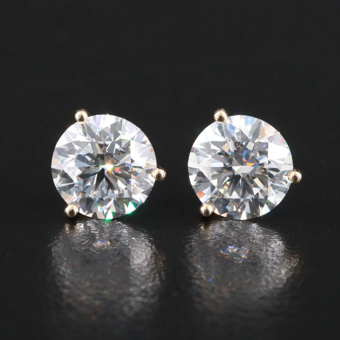 14K 4.07 CTW Lab Grown Diamond Stud Earrings with IGI Reports