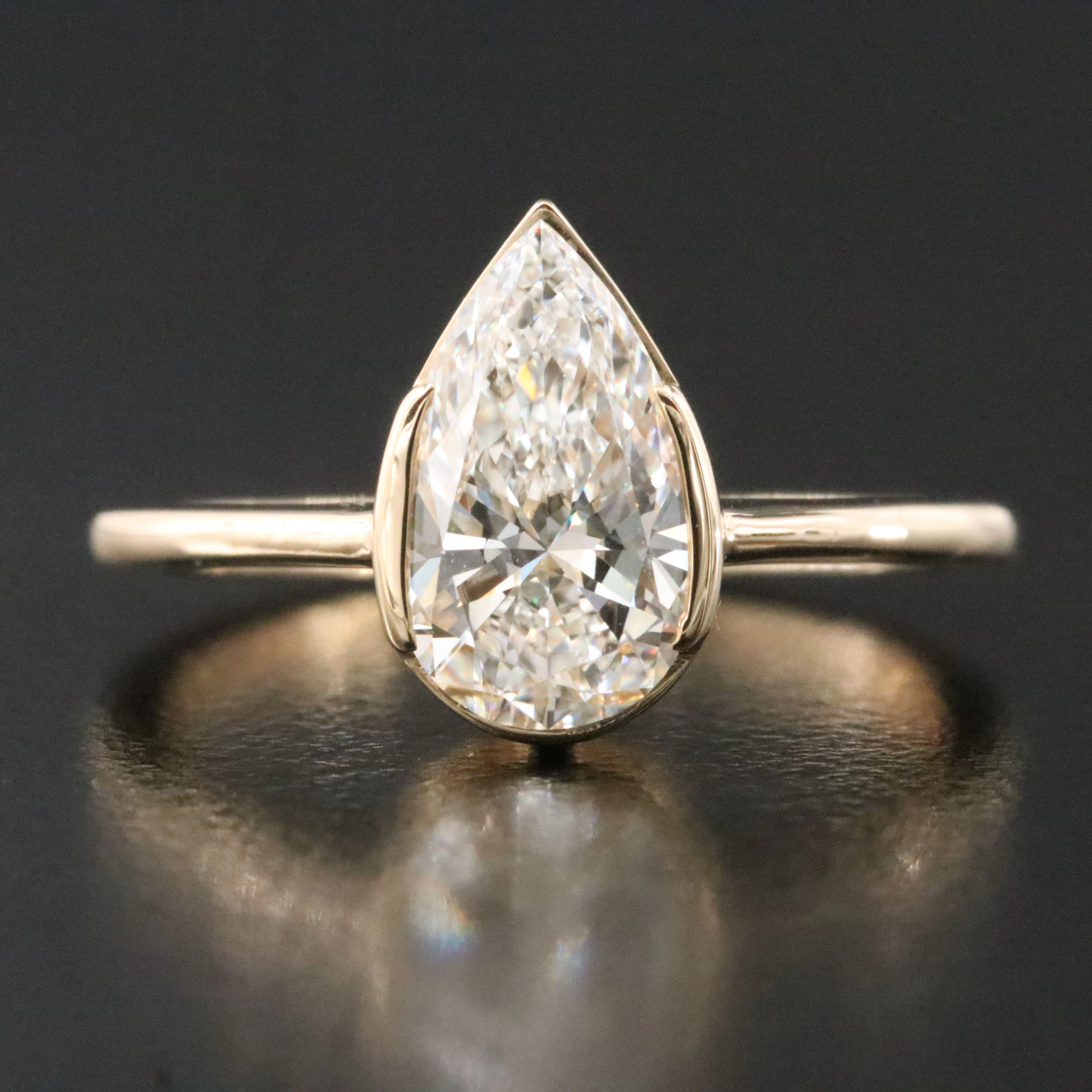 14K 1.41 CT Lab Grown Diamond Solitaire Ring with IGI Report