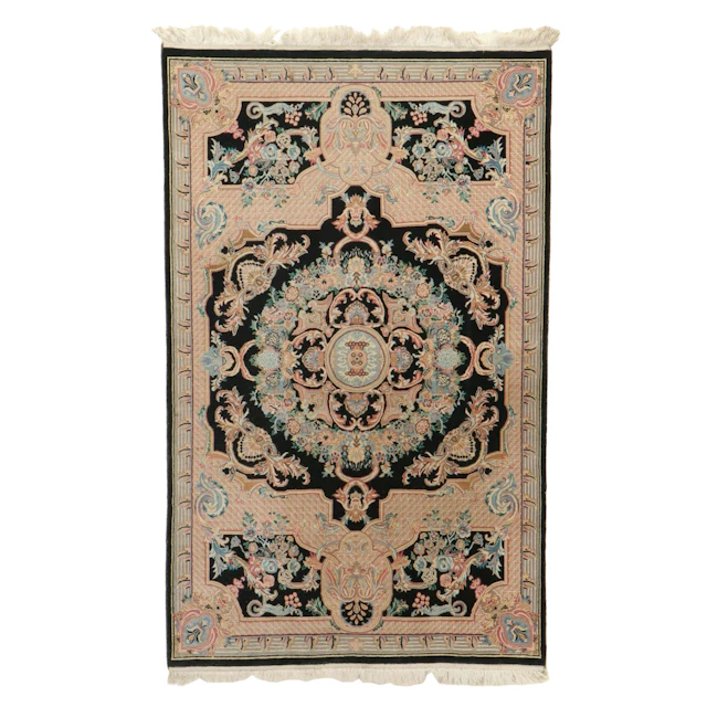 4'5 x 7'6 Hand-Knotted Sino-Savonnerie Style Area Rug