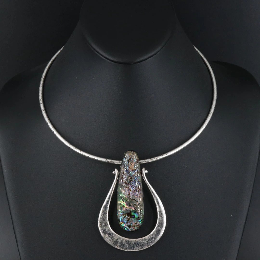 Robert Lee Morris Soho Abalone Doublet Collar Necklace