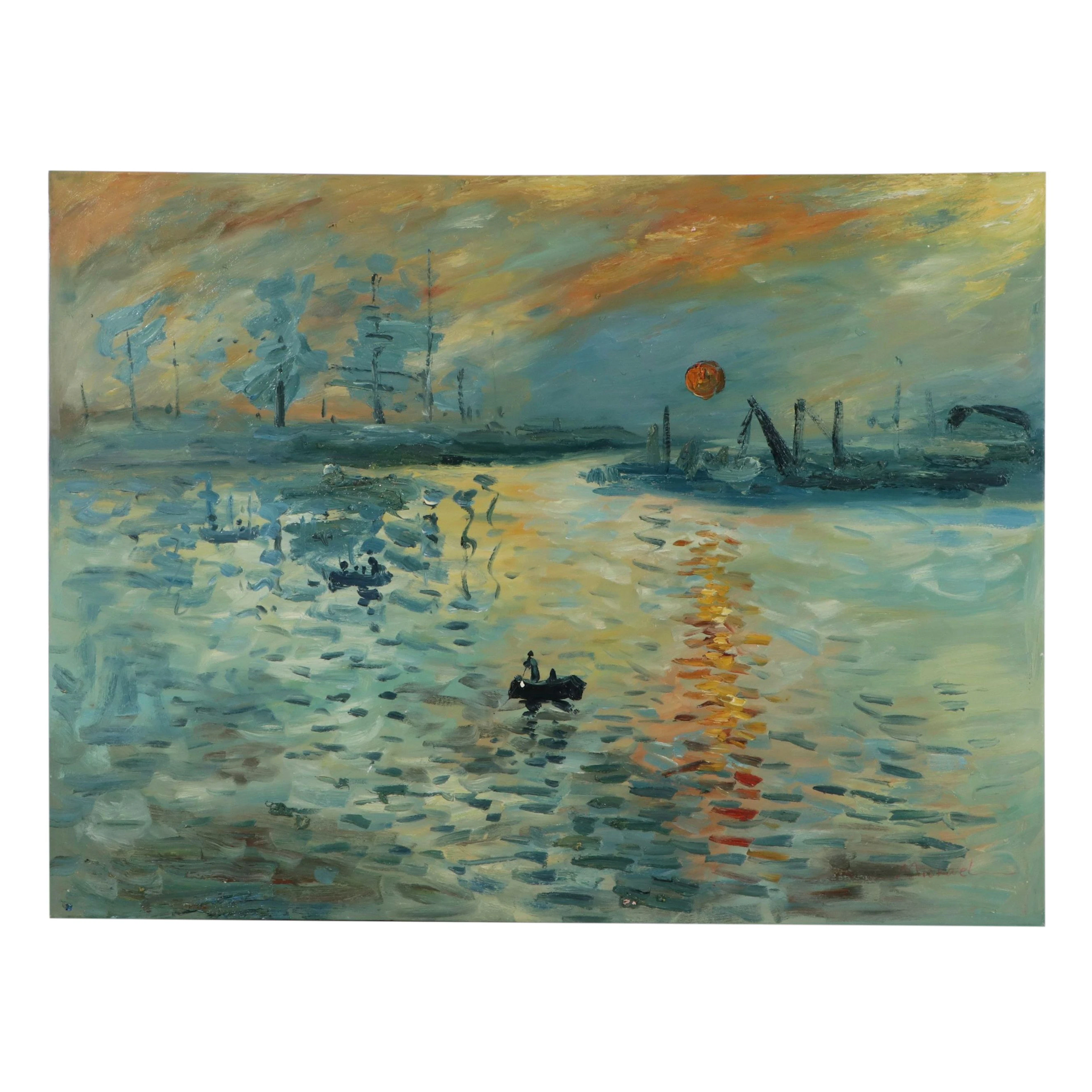 After Claude Monet Oil Painting "Impression, Sunrise"
