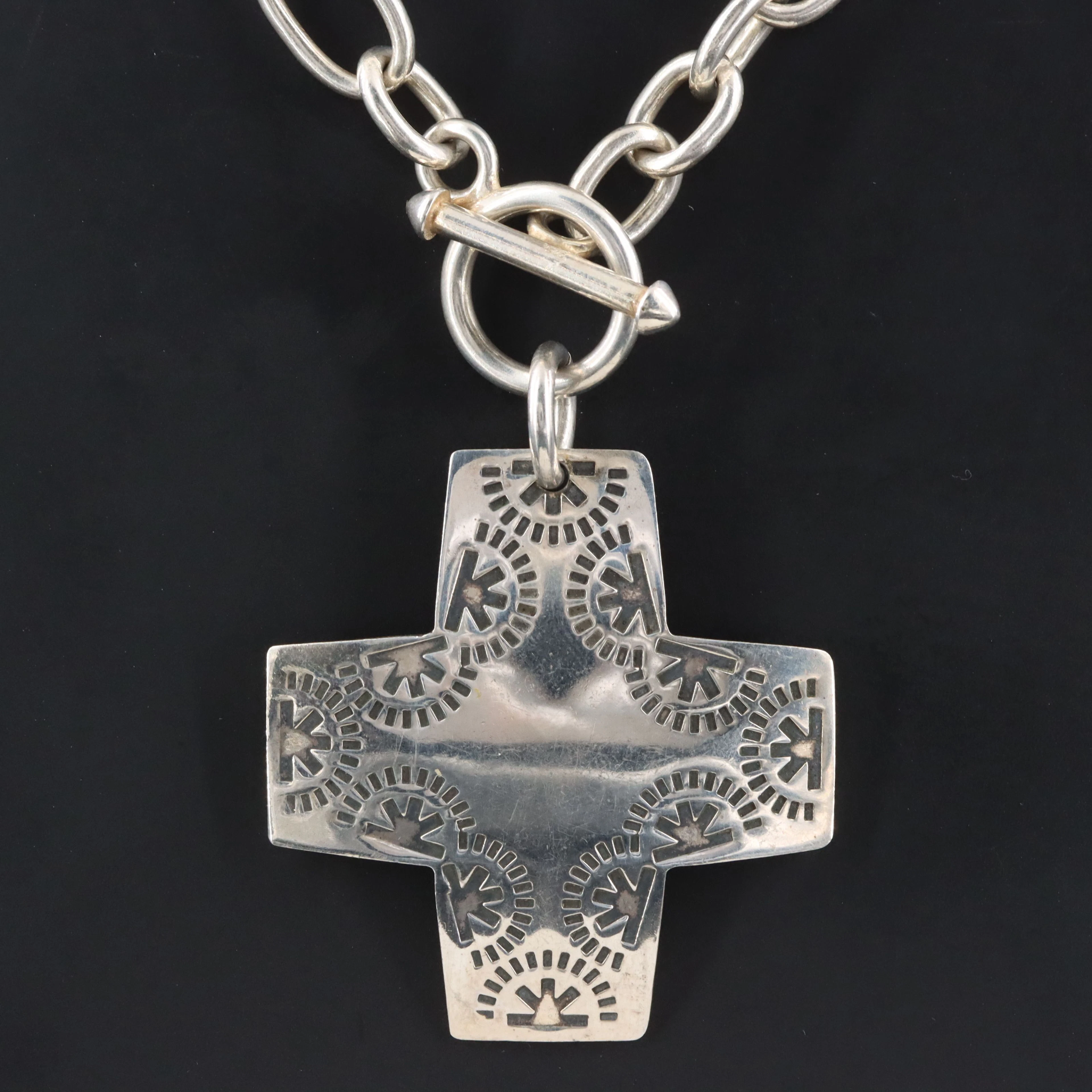Silpada Sterling Stampwork Cross Necklace