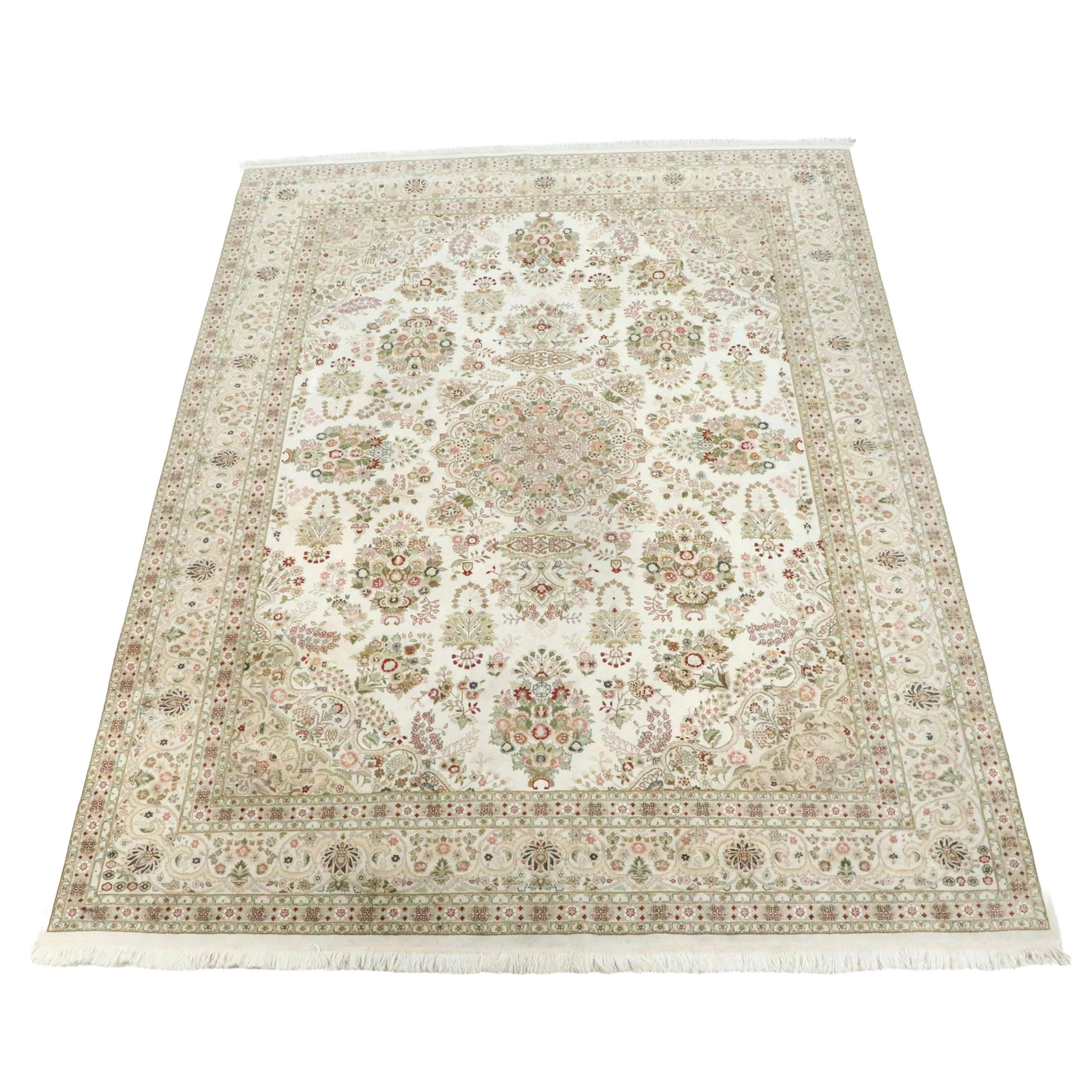 8'6 x 12' Hand-Knotted Persian Tabriz Room-Sized Rug