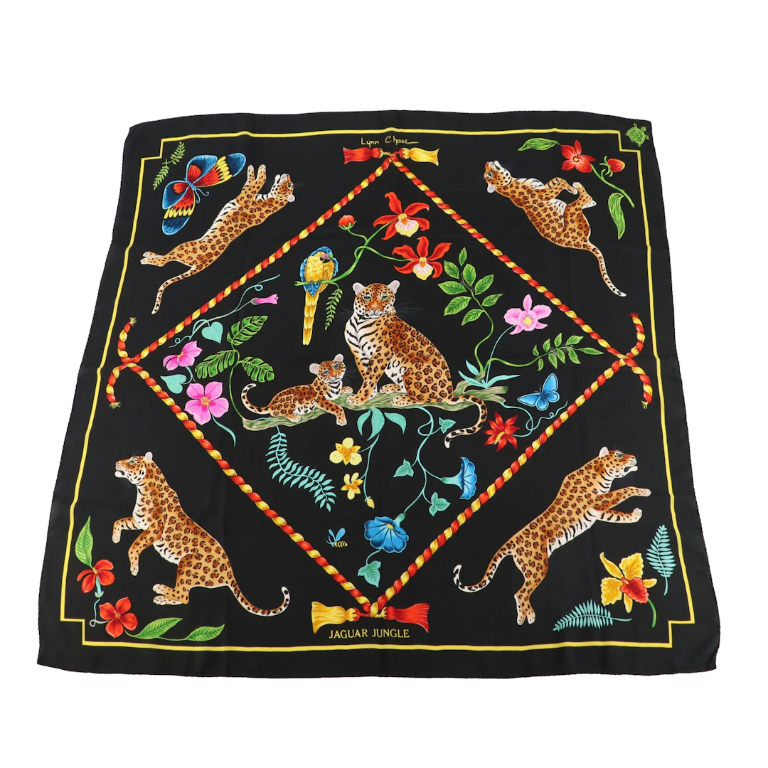 Lynn Chase "Jaguar Jungle" Scarf 90 in Silk