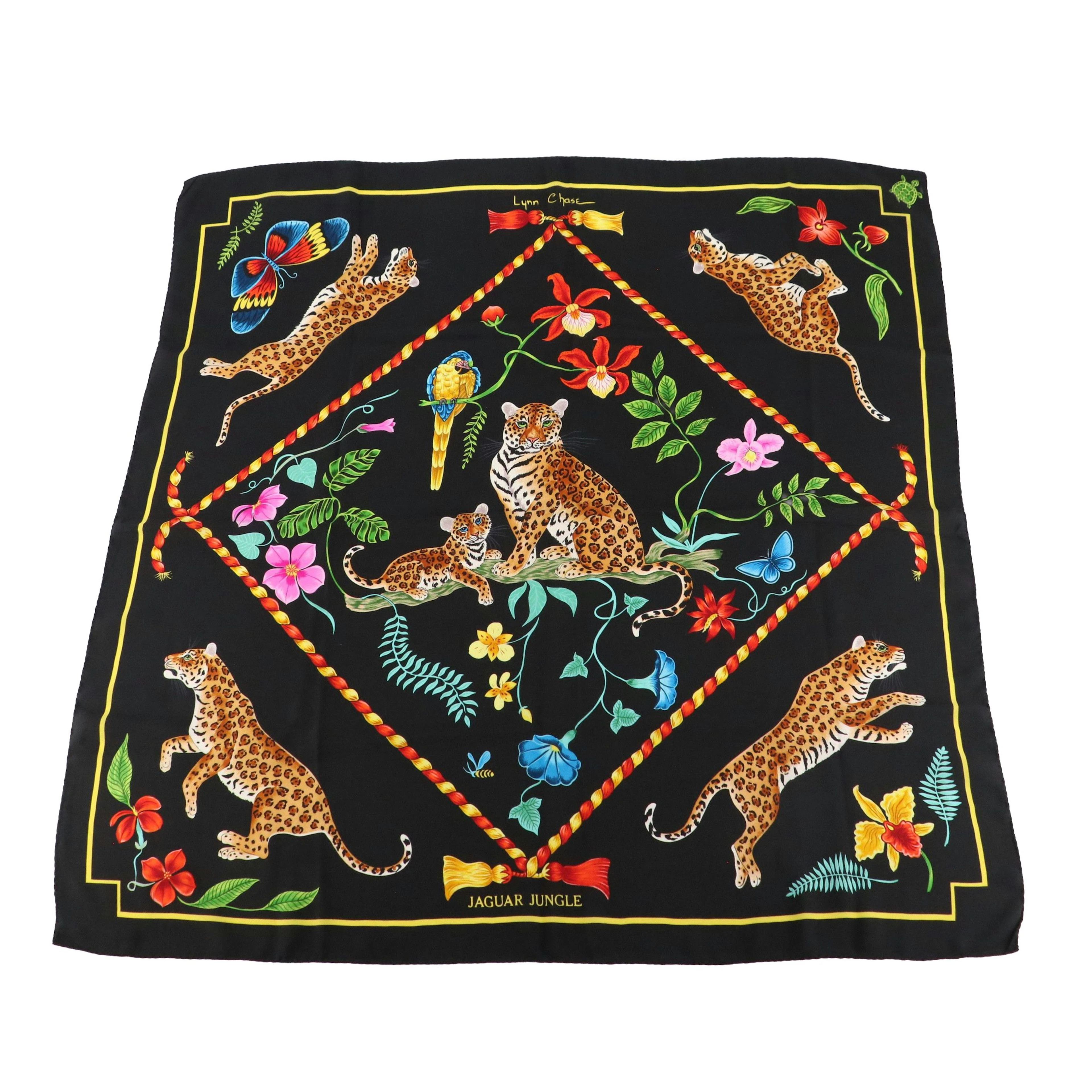 Lynn Chase "Jaguar Jungle" Scarf 90 in Silk