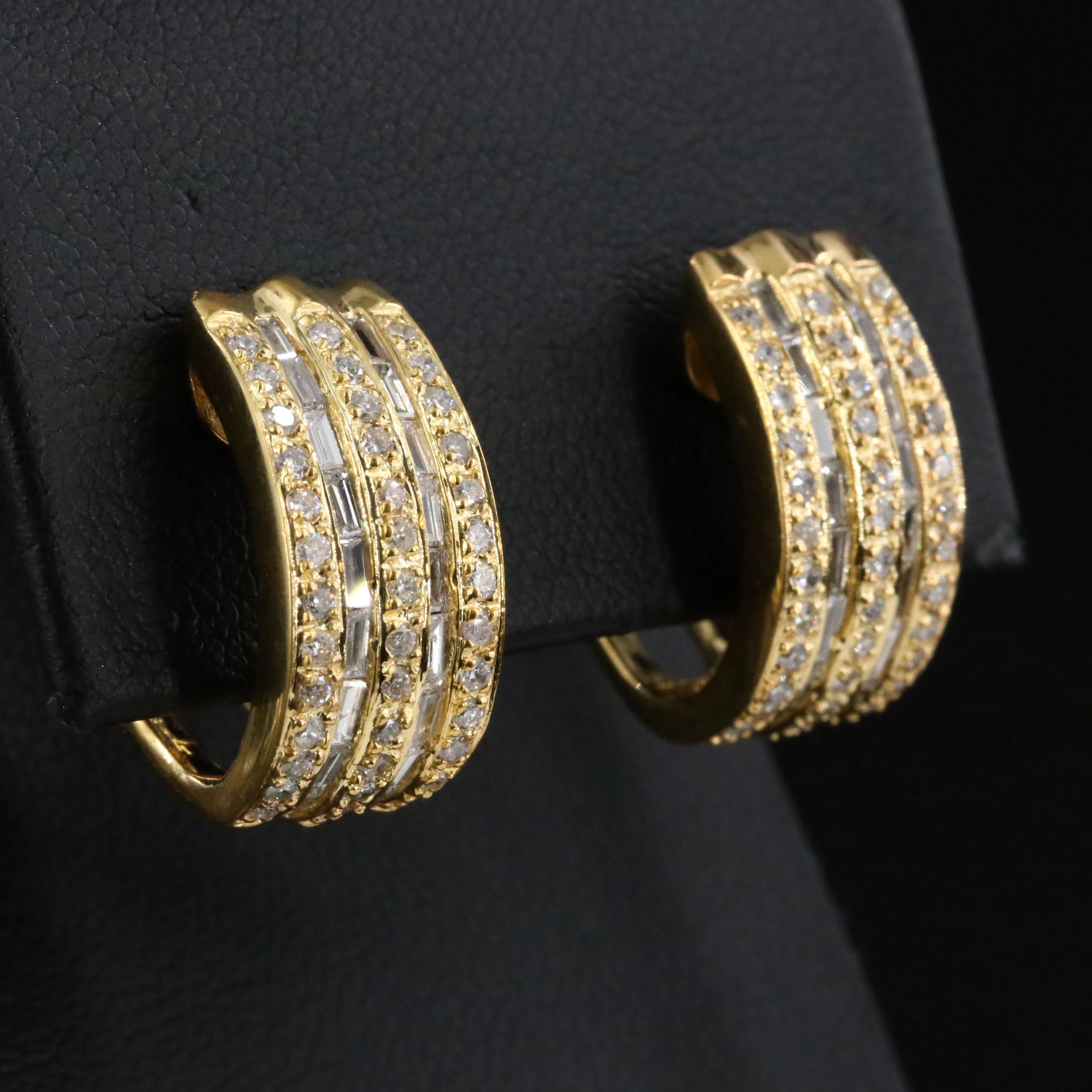 14K 1.75 CTW Diamond Half Hoop Earrings