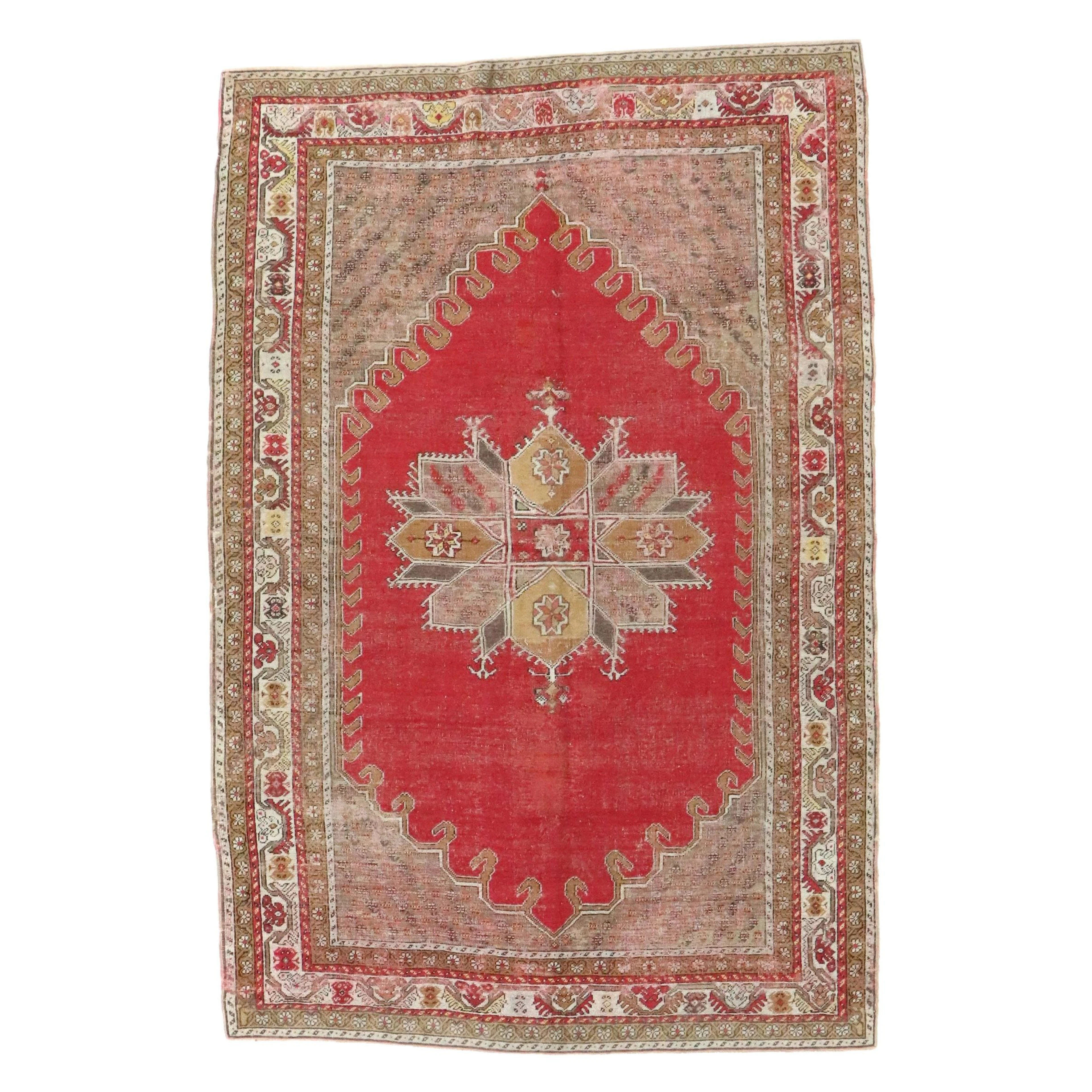 4'8 x 7'11 Hand-Knotted Turkish Oushak Area Rug