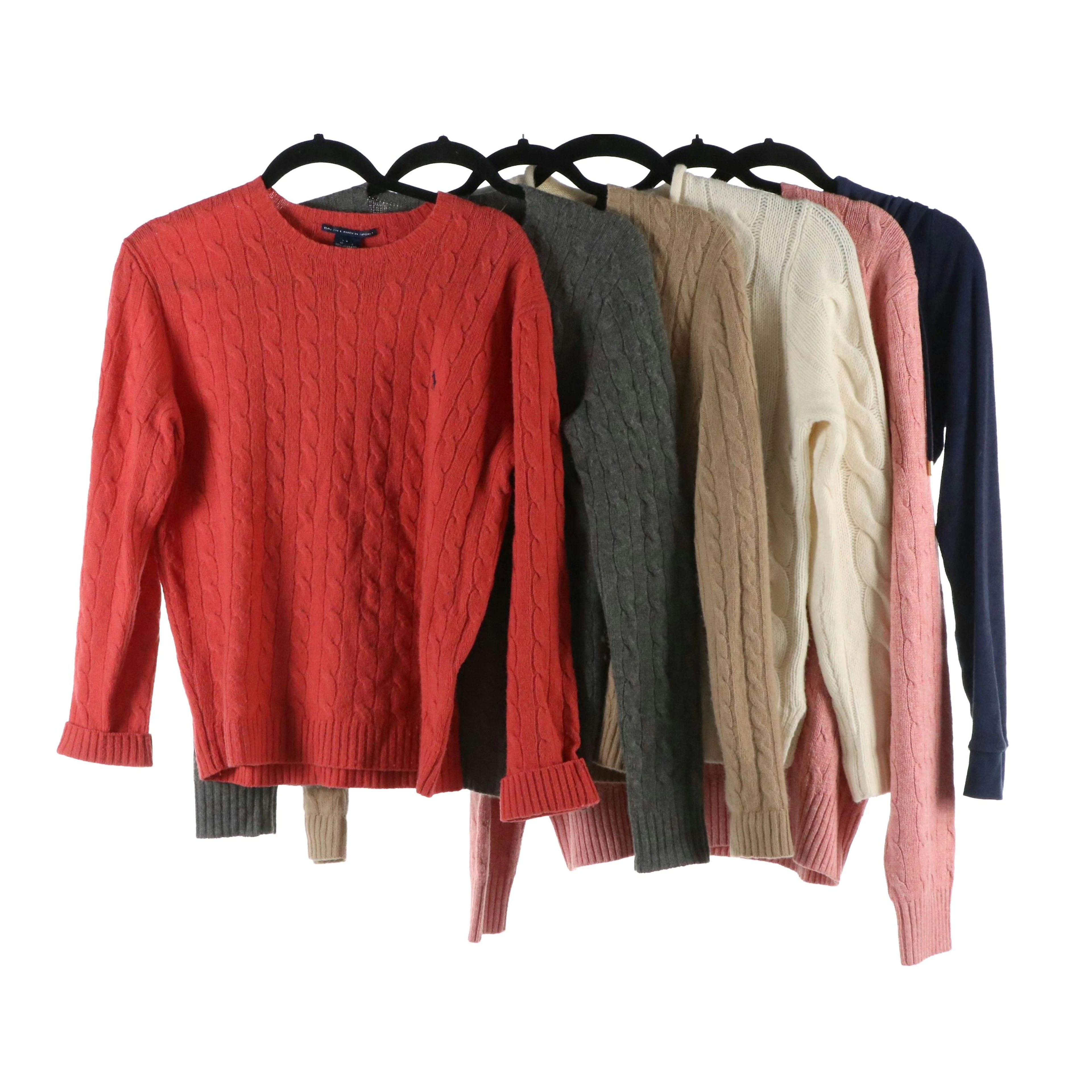 Ralph Lauren Cable Knit Cashmere, Wool & Lambswool Sweaters with Zip Jacket