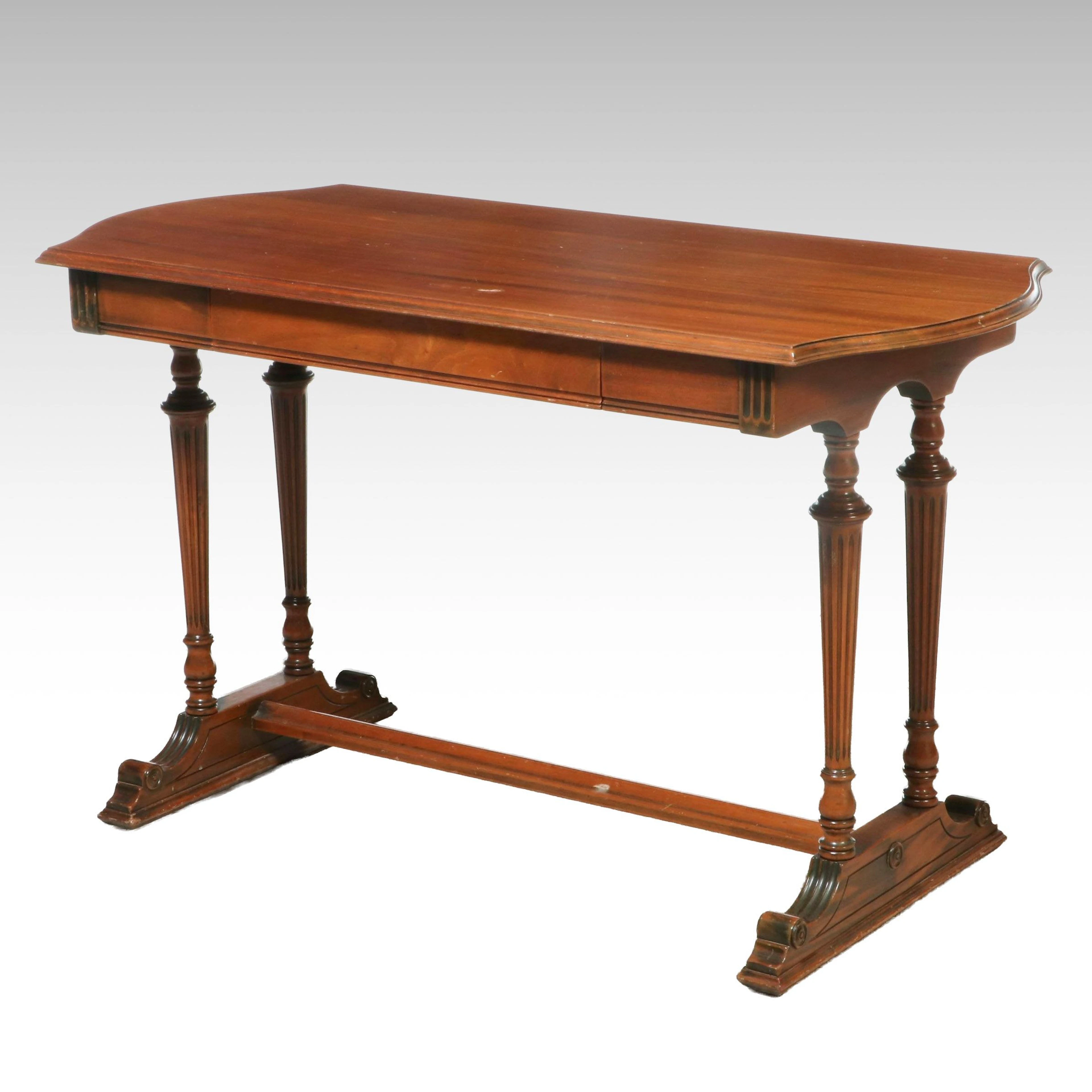 Imperial Furniture Neoclassical Style Mahogany Library Table, Mid-20th Century