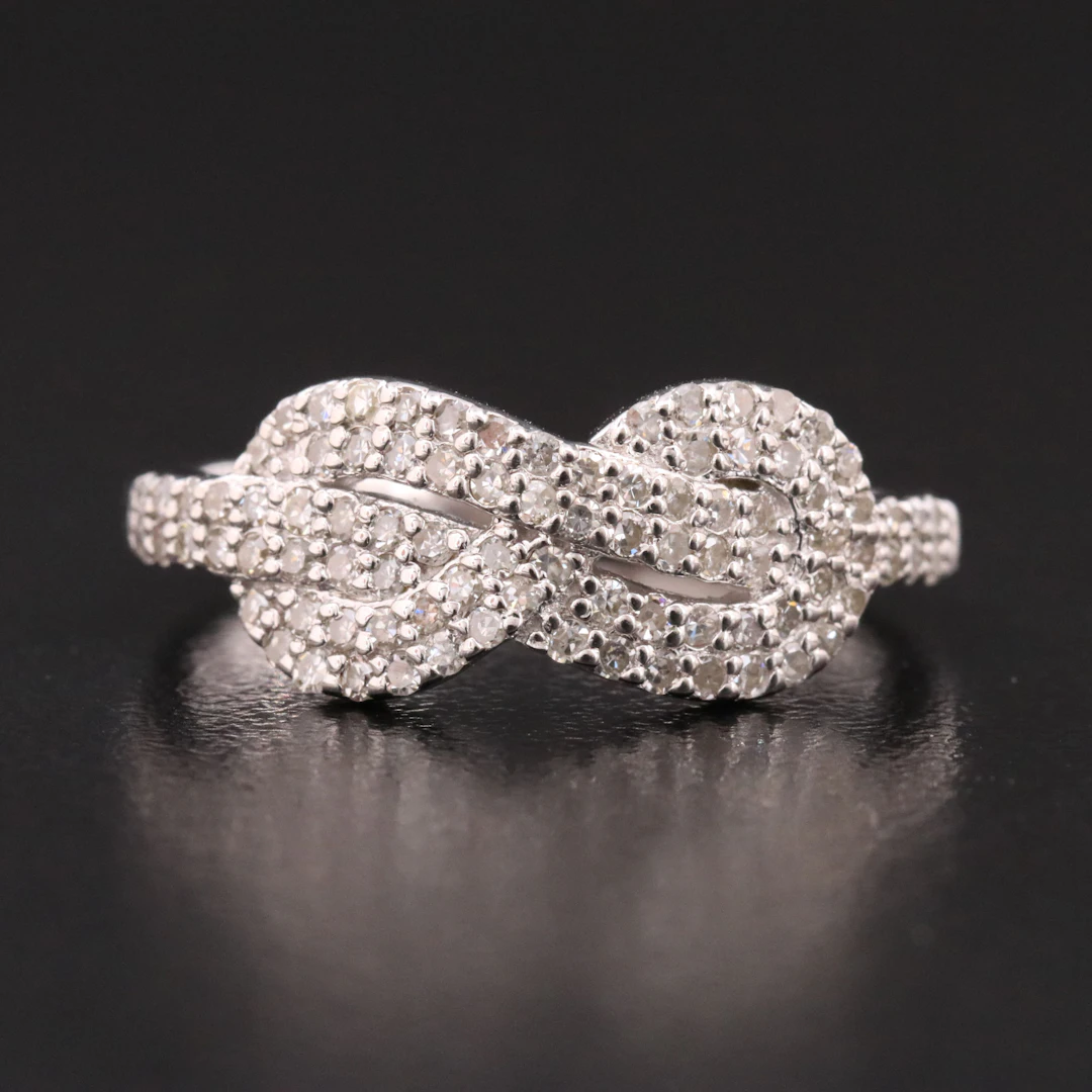 Sterling Diamond Infinity Ring