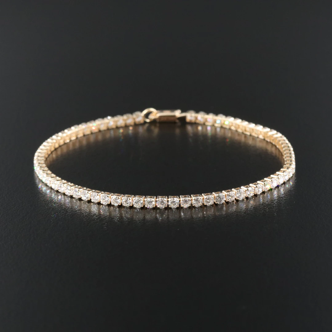 14K 3.12 CTW Lab Grown Diamond Line Bracelet with IGI Jewelry Report