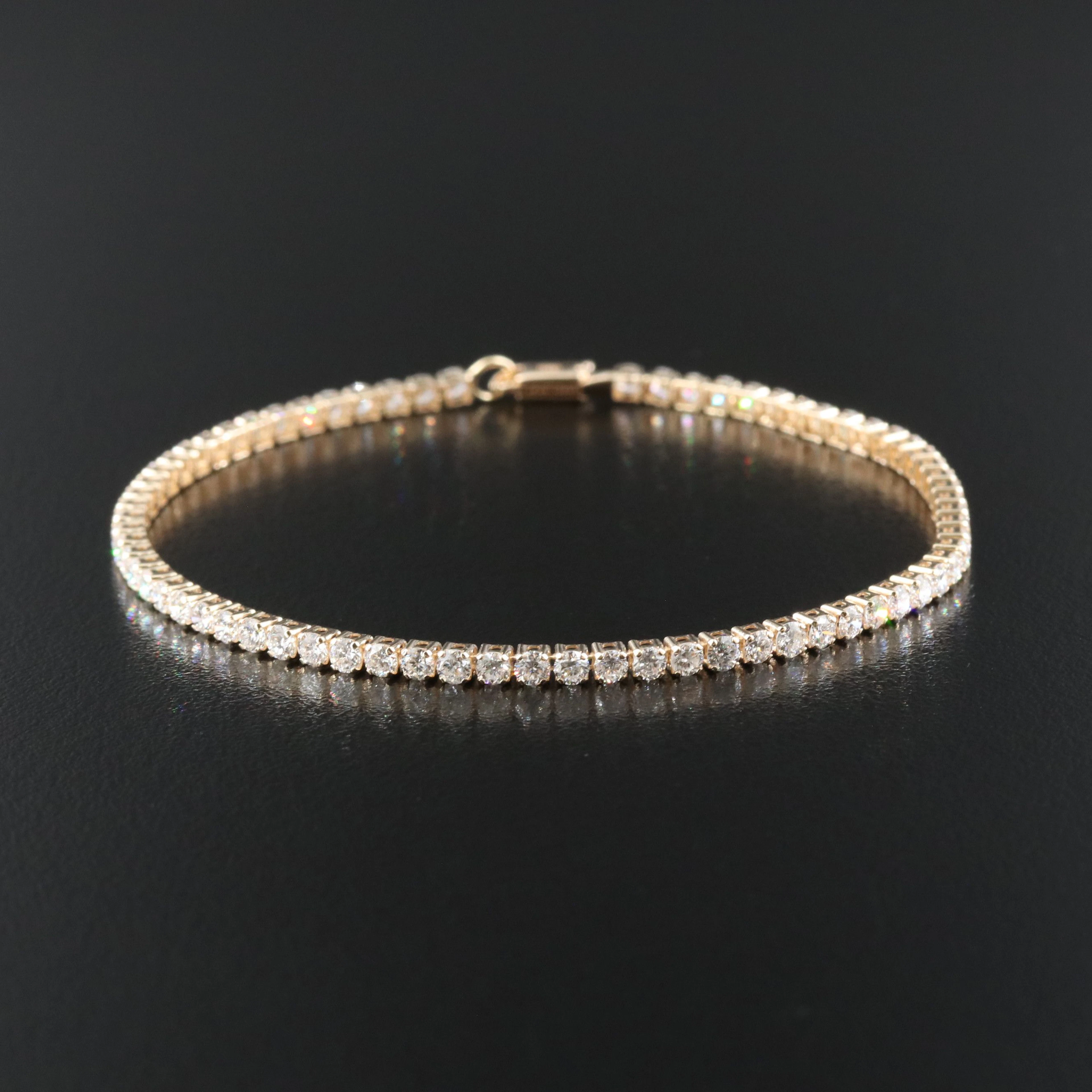 14K 3.12 CTW Lab Grown Diamond Line Bracelet with IGI Jewelry Report