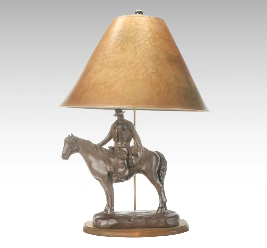 Kordenbrock Interiors Western Style Figural Table Lamp with Silhouetted Shade