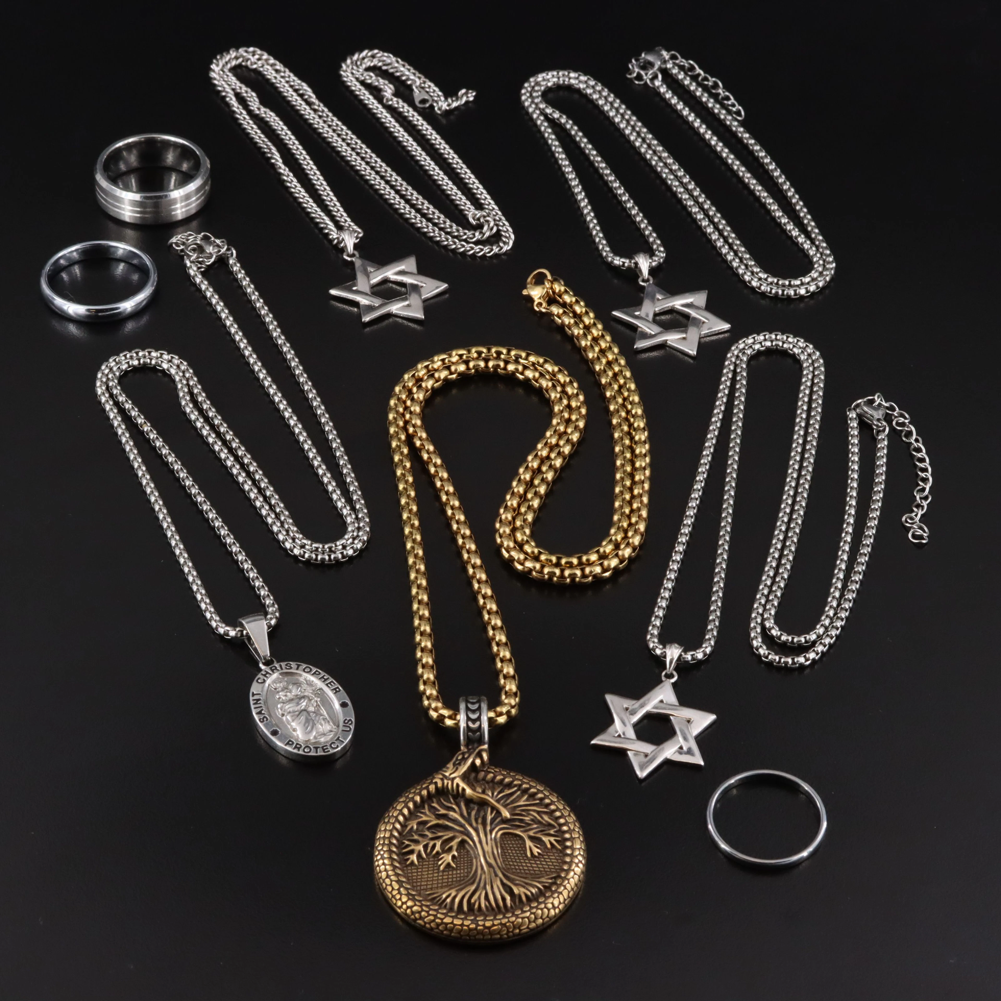Sterling, Tungsten and Cobalt Featured in Necklace and Ring Collection