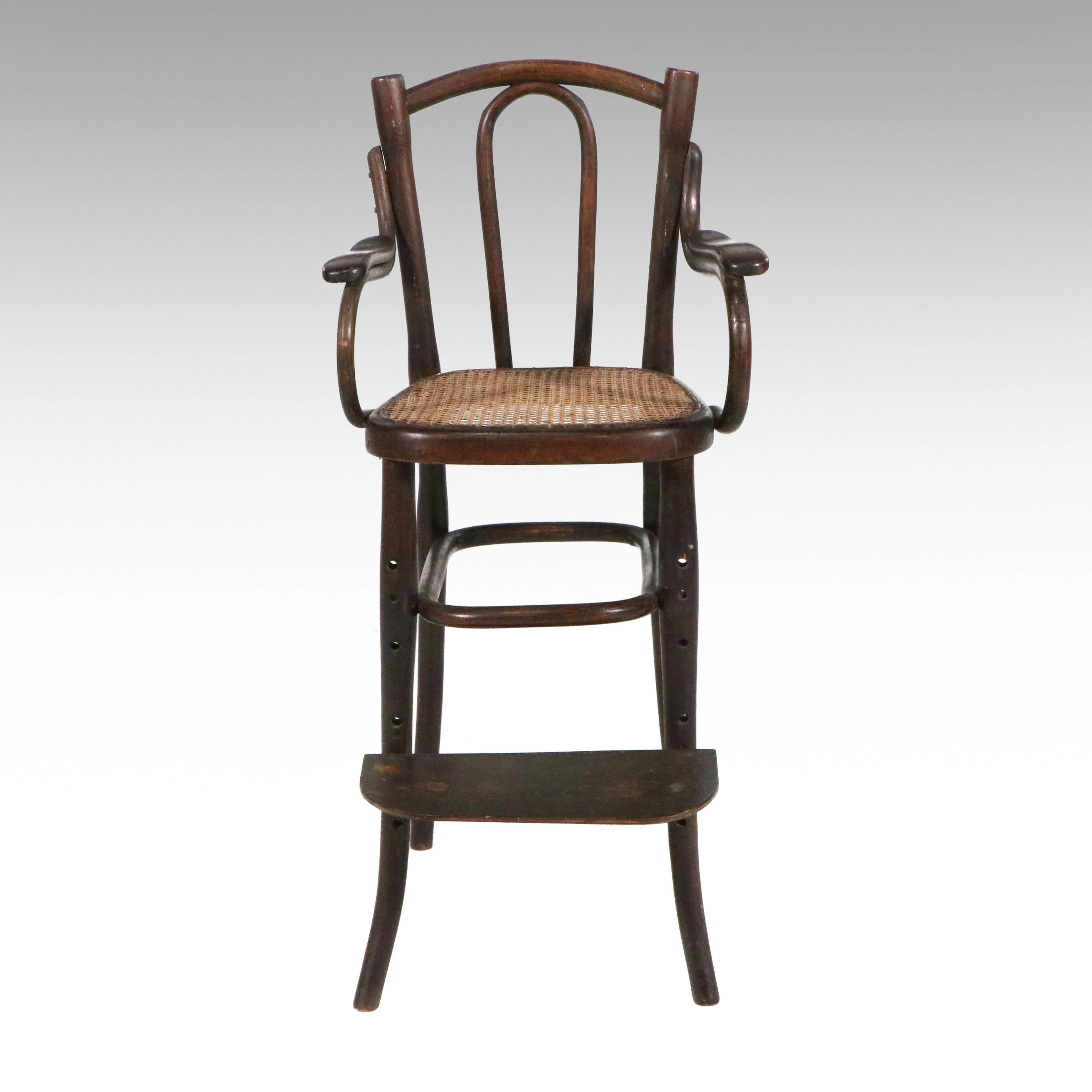 Thonet Style Bentwood and Cane Child's Highchair