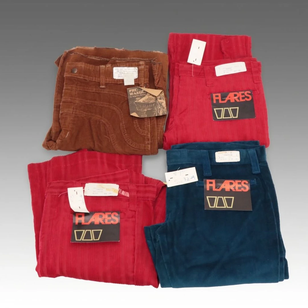 Vintage Deadstock Unisex Corduroy Capital Pants Snake Jeans and Imperial Flares