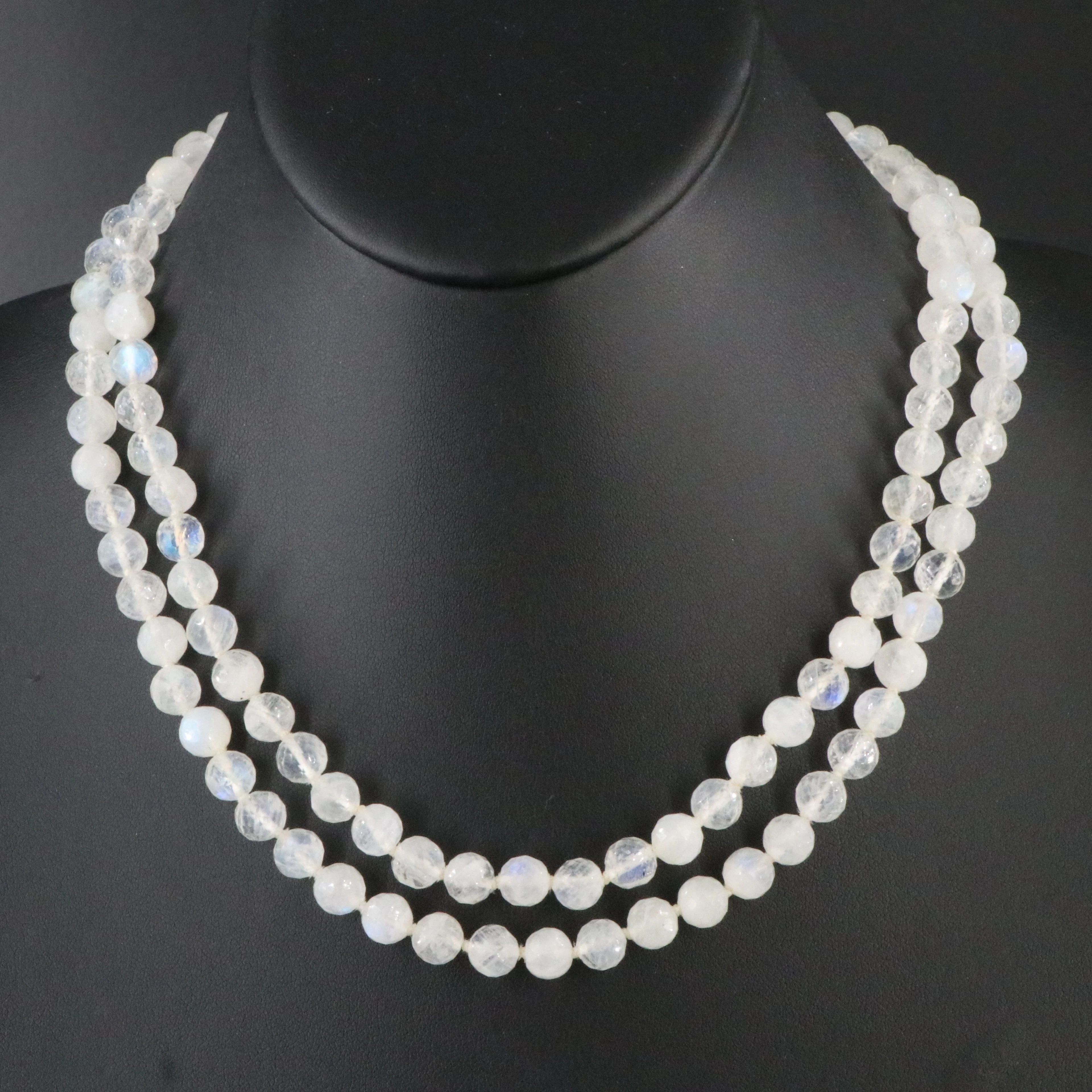Sheryl Lowe Moonstone Necklace with Sterling Diamond Clasp