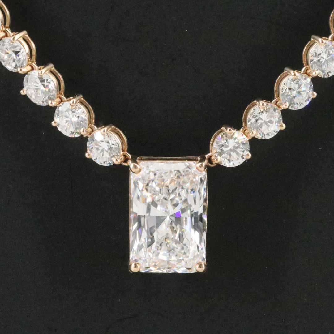 14K 19.89 CTW Lab Grown Diamond Necklace with IGI Report