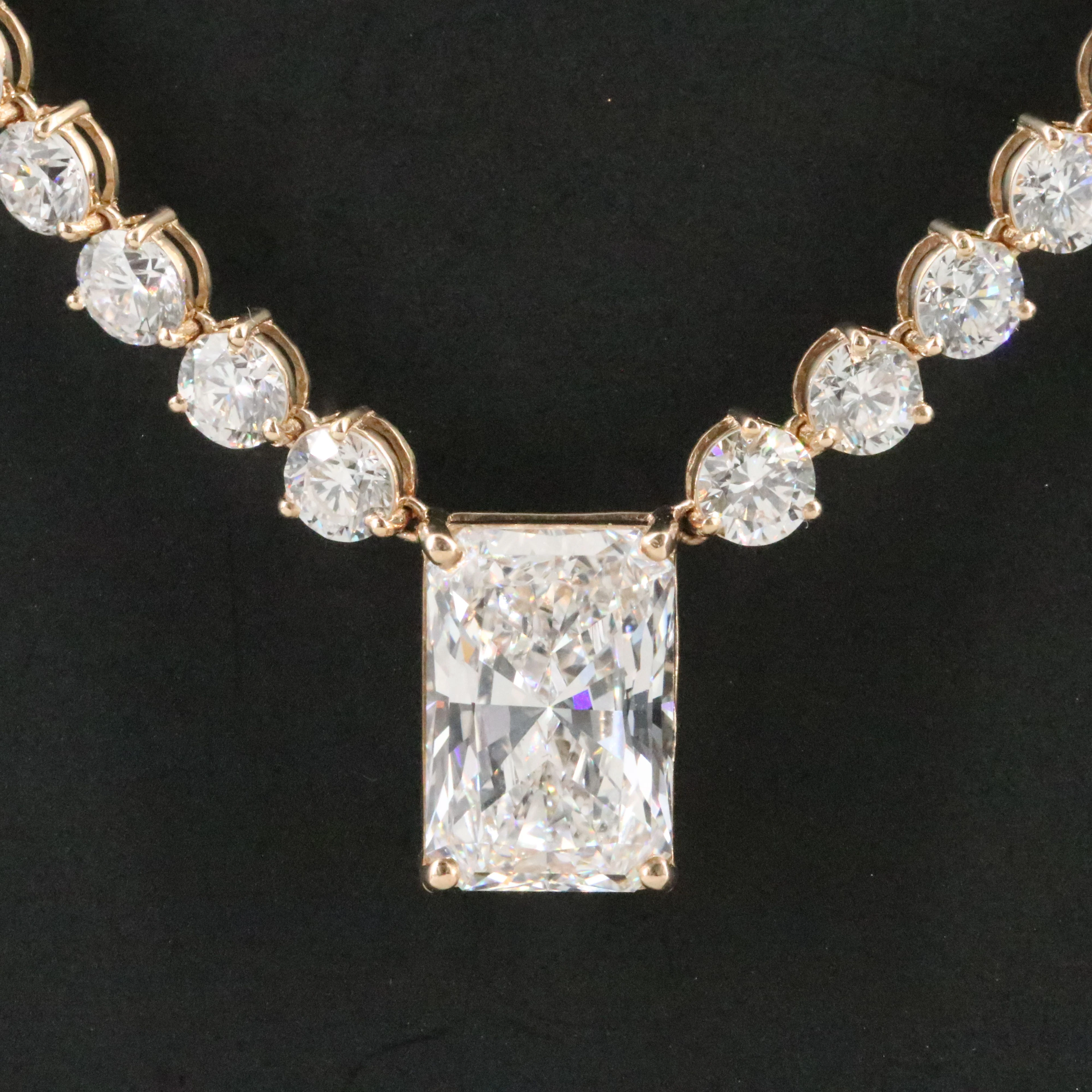 14K 19.89 CTW Lab Grown Diamond Necklace with IGI Report