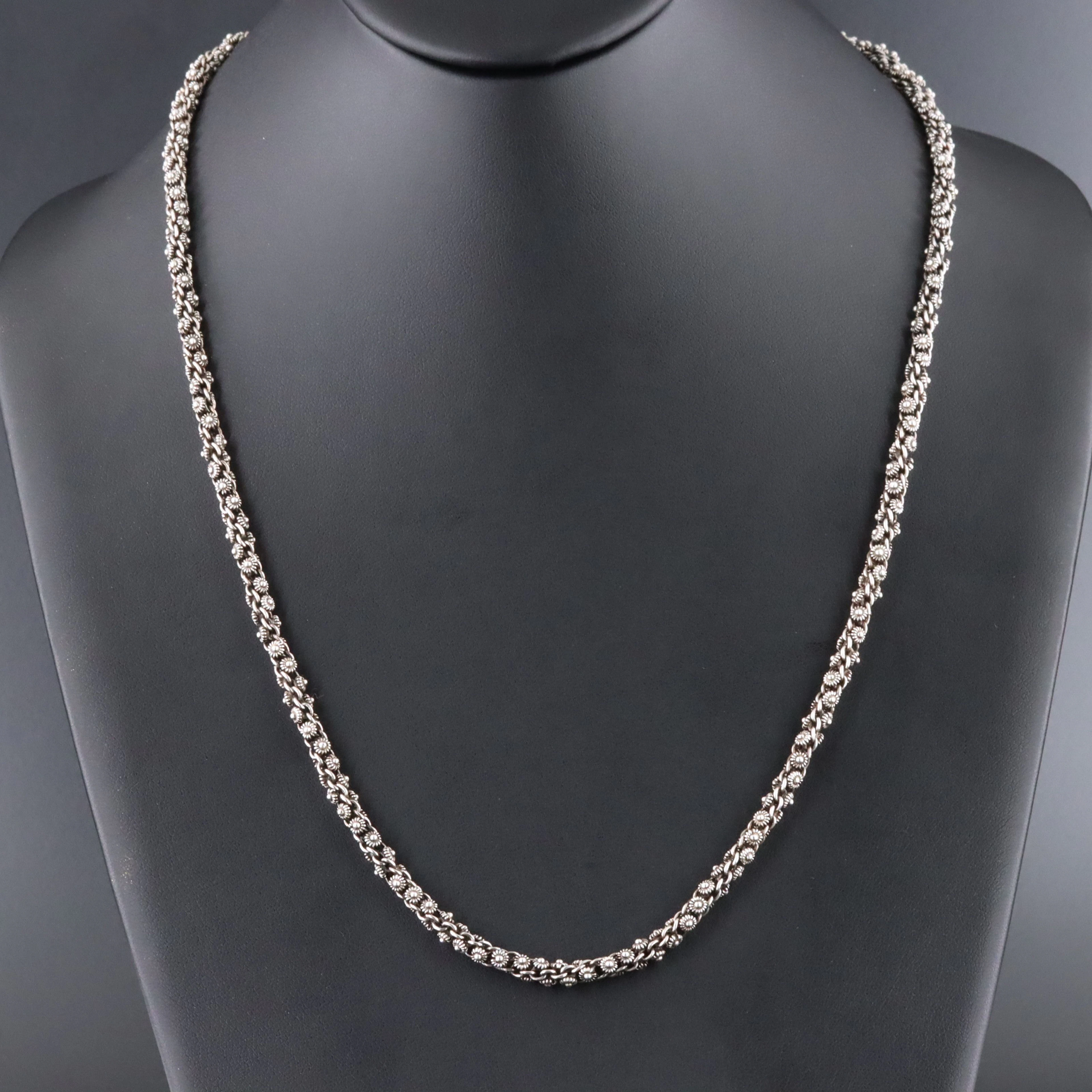 Barbara Bixby Sterling Floral Chain Necklace with 18K Accent