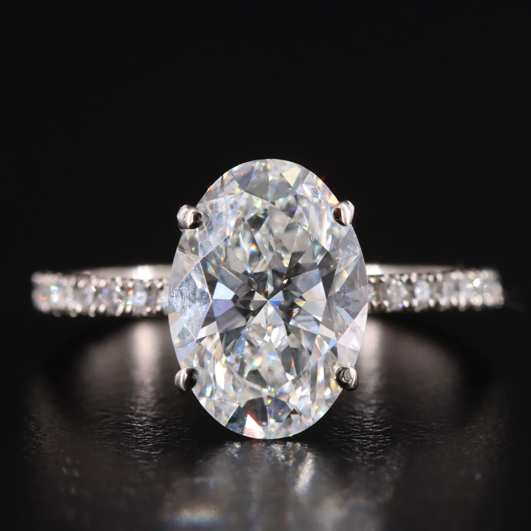 18K 3.21 CTW Lab Grown Diamond Ring with IGI Report
