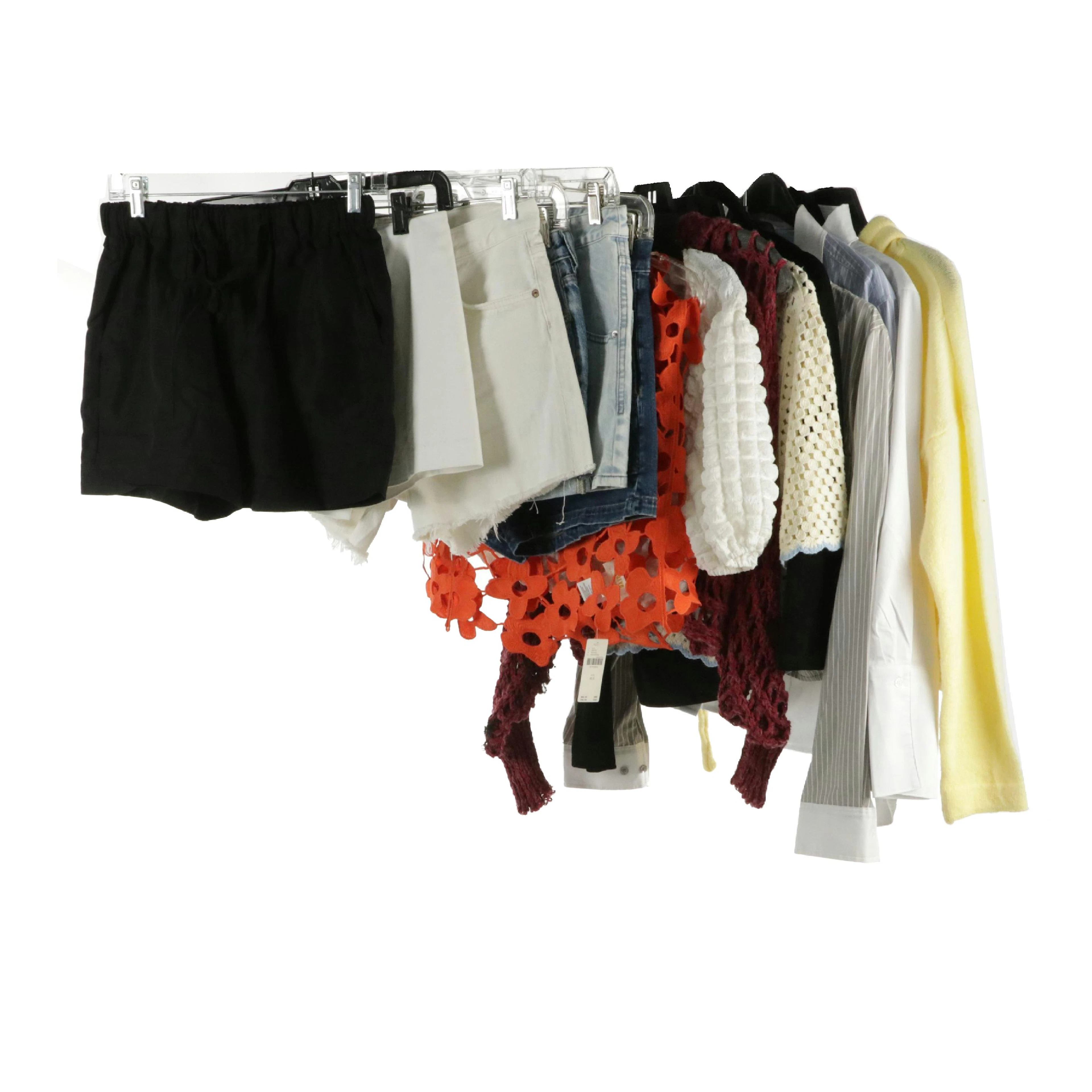 Express, J. Crew, Good American, and More Shorts, Miniskirt, Jacket, and Tops