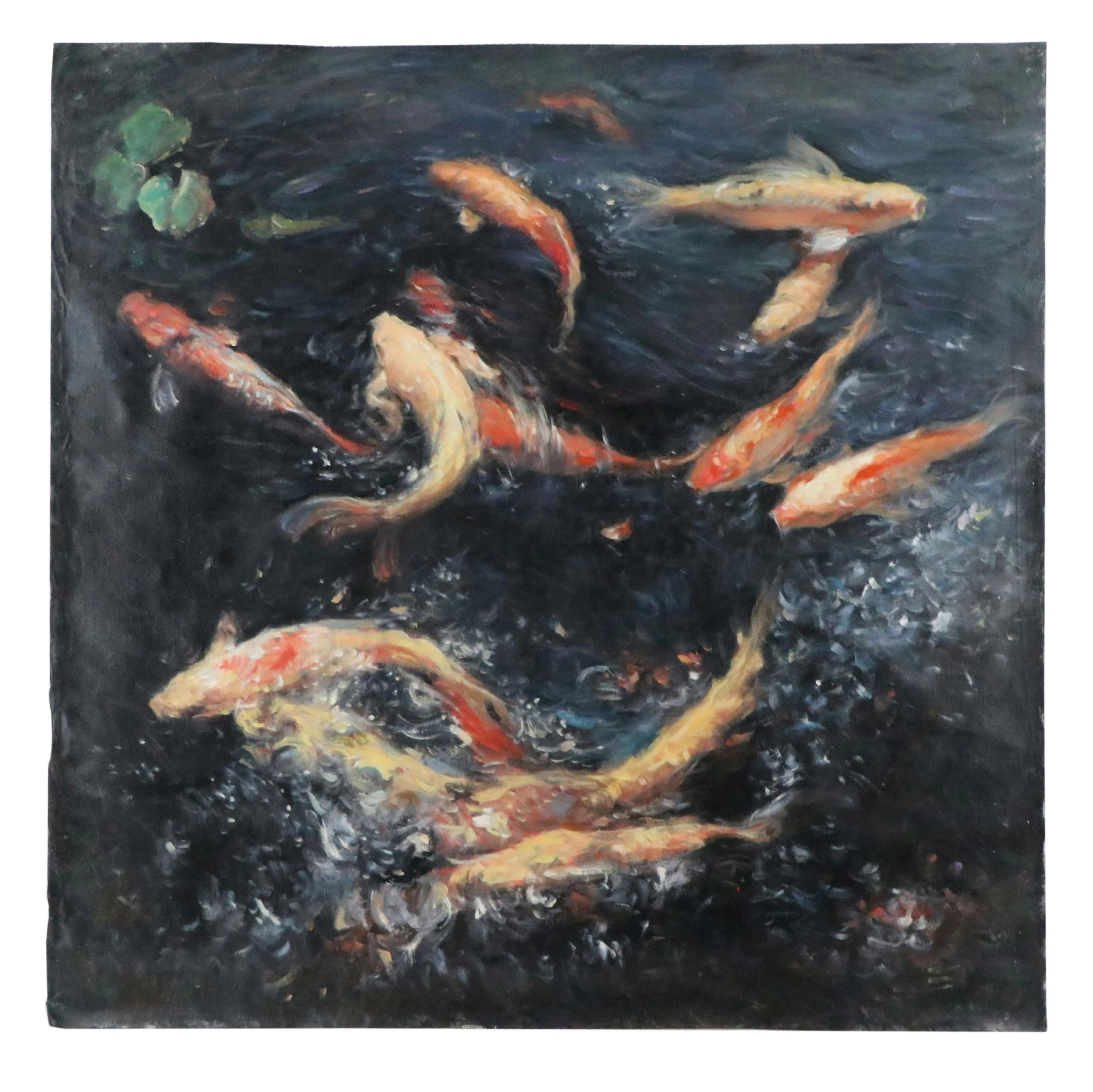 N. Ming Oil Painting "Swimming at Night I," 21st Century
