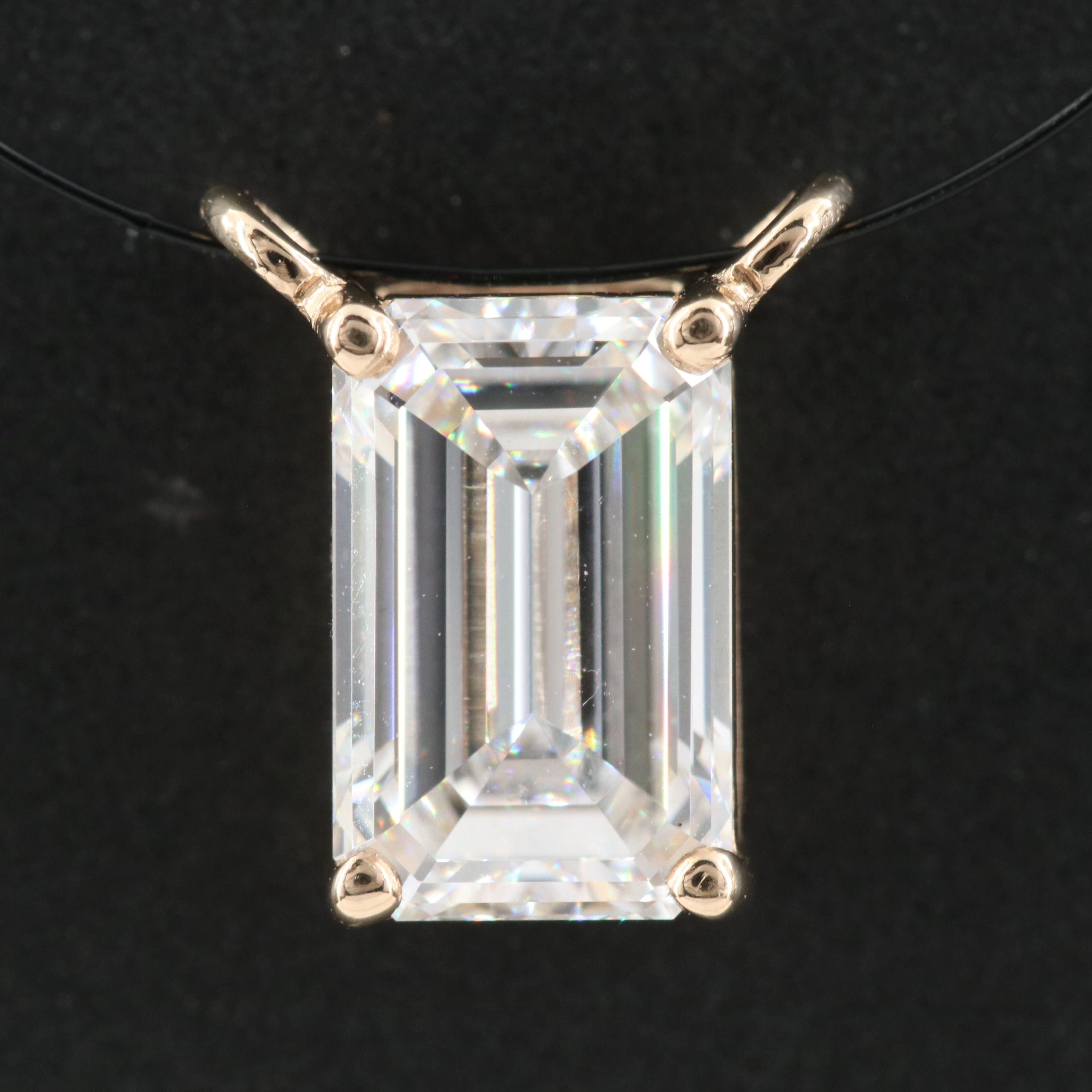 14K Pendant Setting with 1.51 CT Lab Grown Diamond and IGI Report