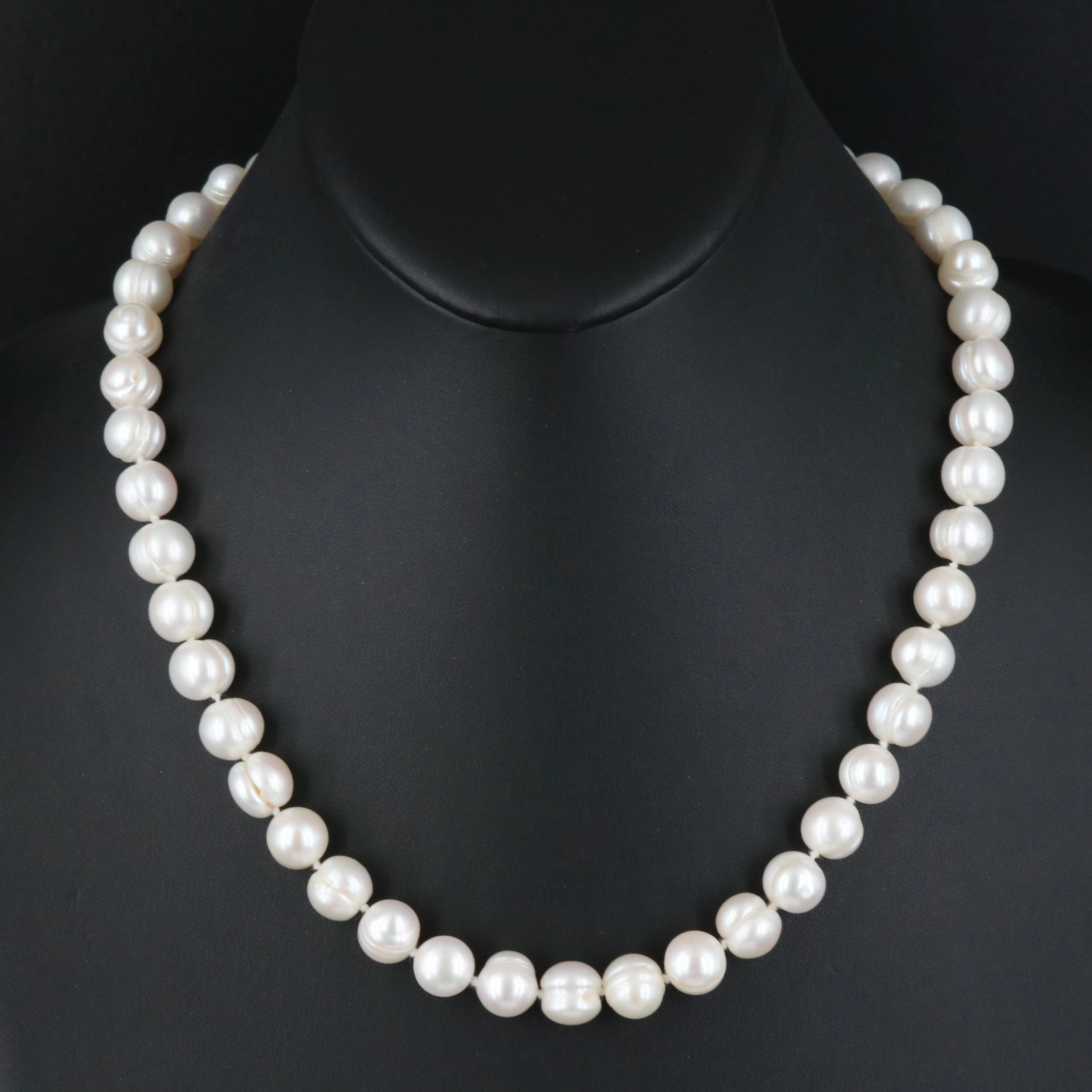 Princess Length Pearl Necklace with 14K Clasp