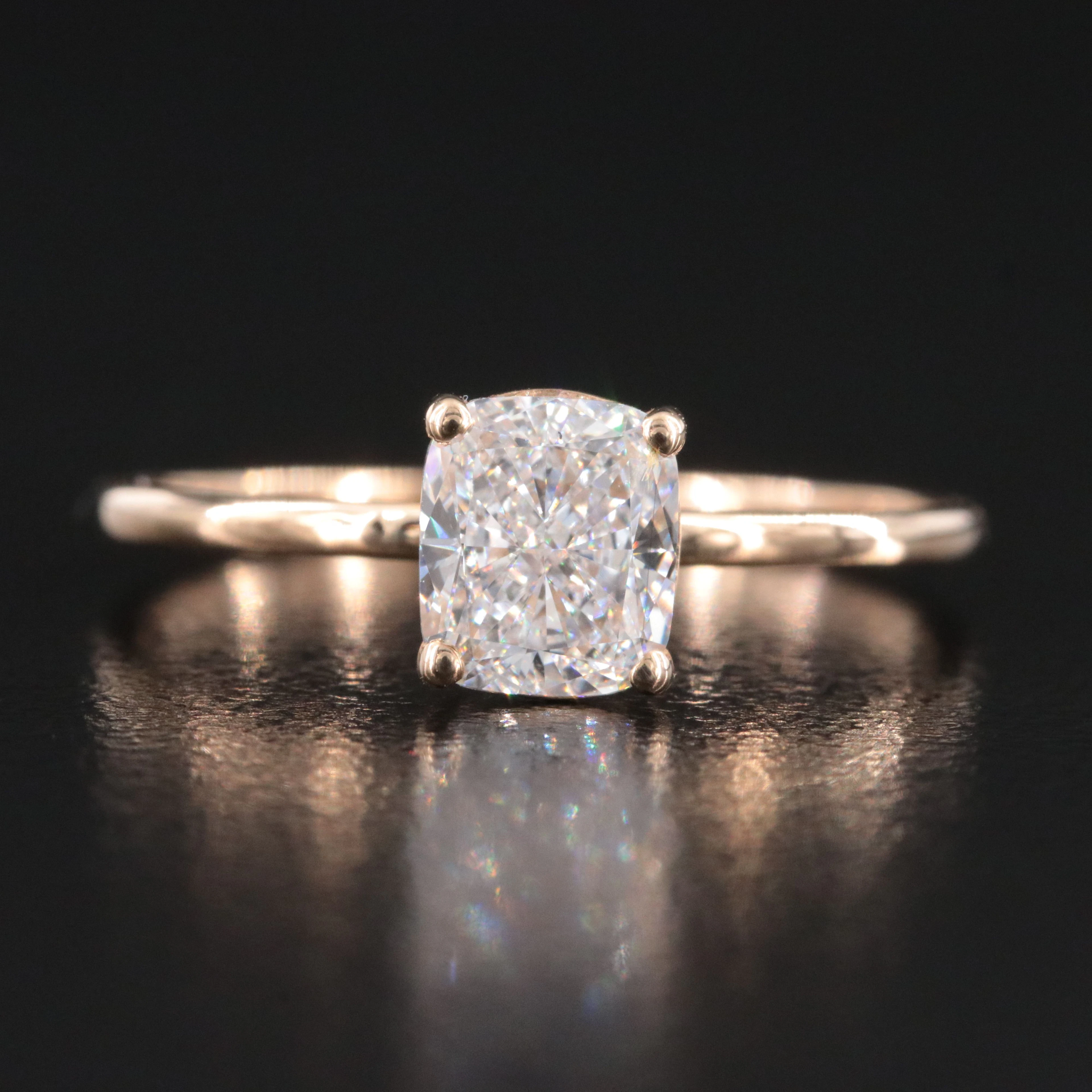 14K 1.02 CT Lab Grown Diamond Solitaire Ring with IGI Report