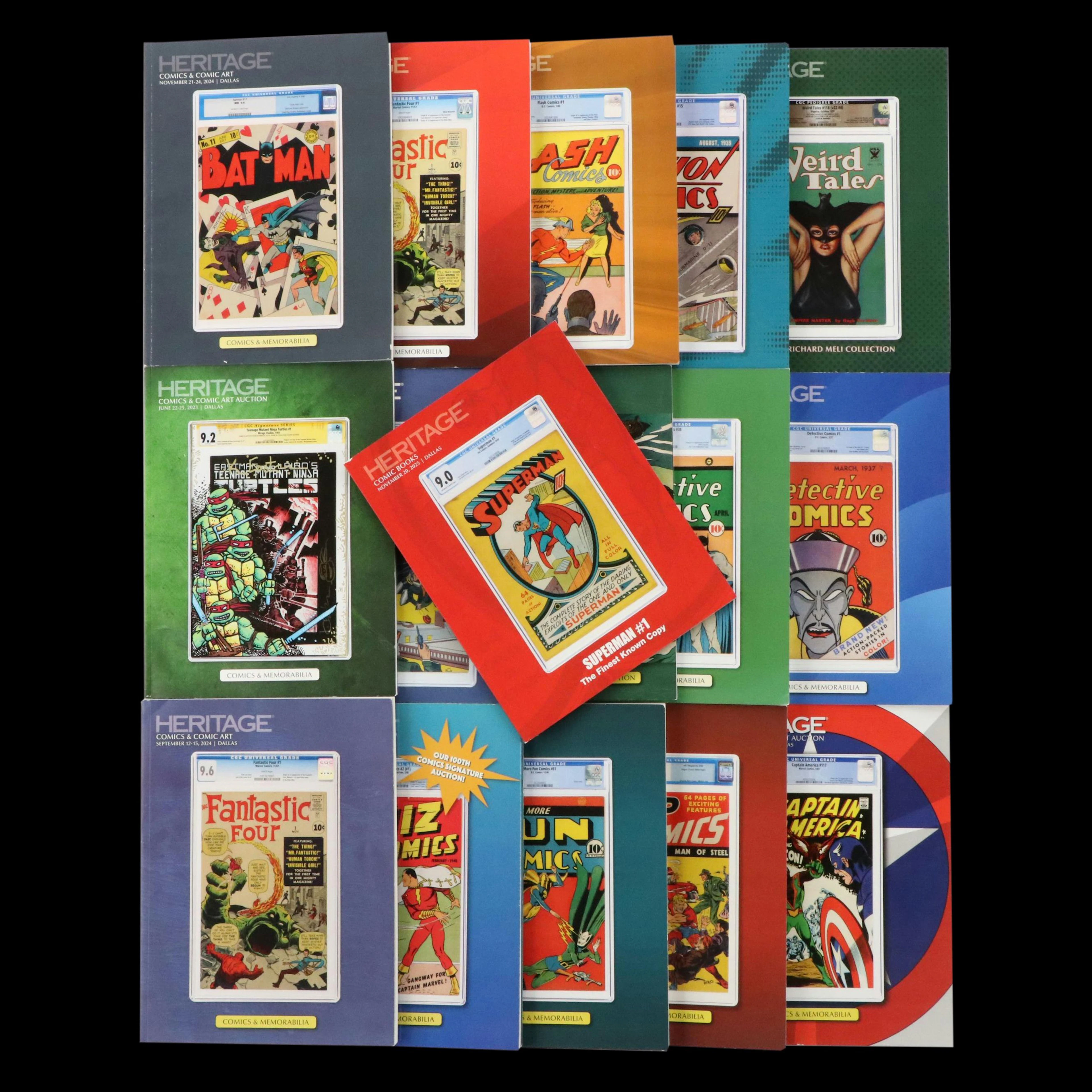 Heritage Auctions Catalogs Featuring "Comics & Memorabilia" and "Pulp