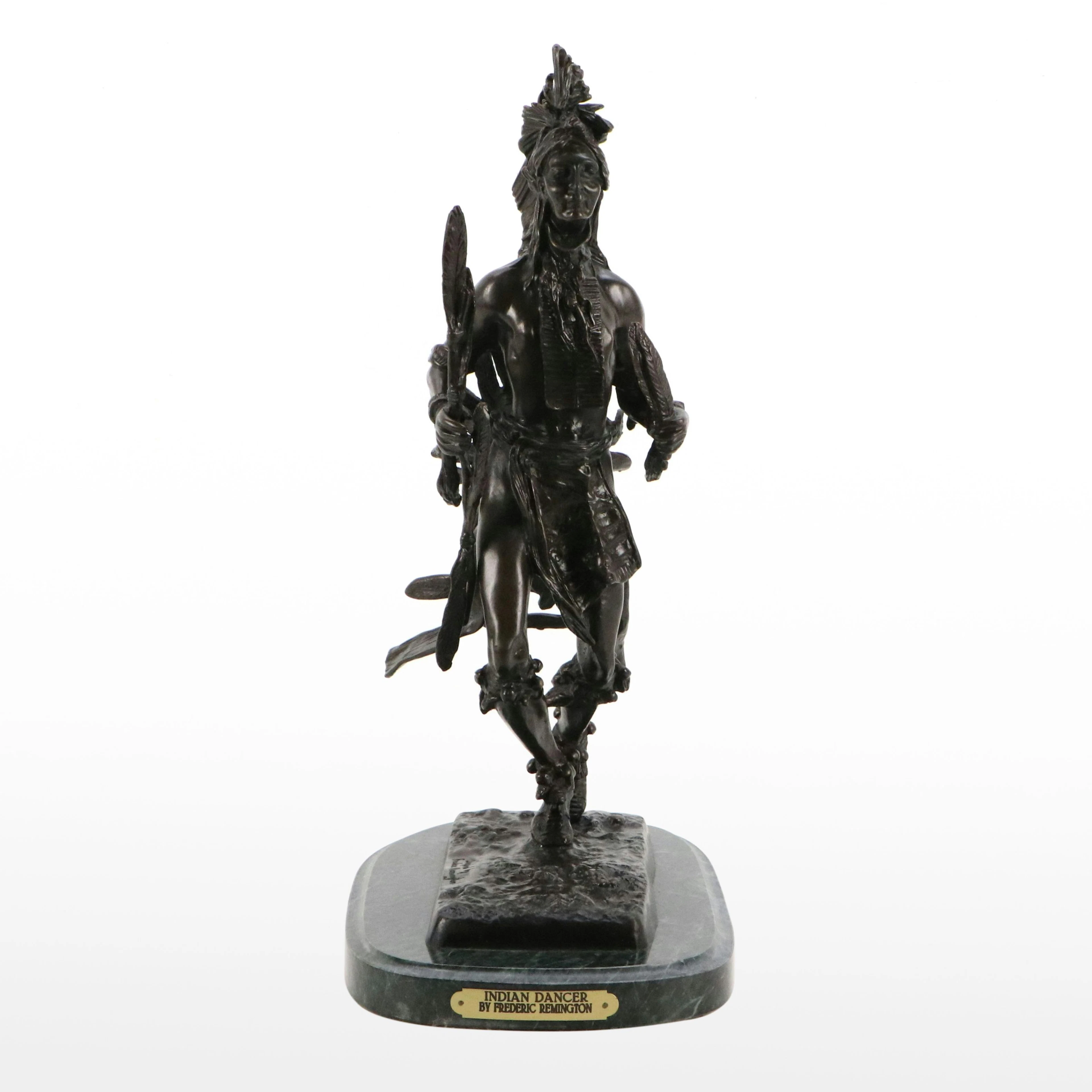 Patinated Bronze Sculpture After Frederic Remington "Indian Dancer"