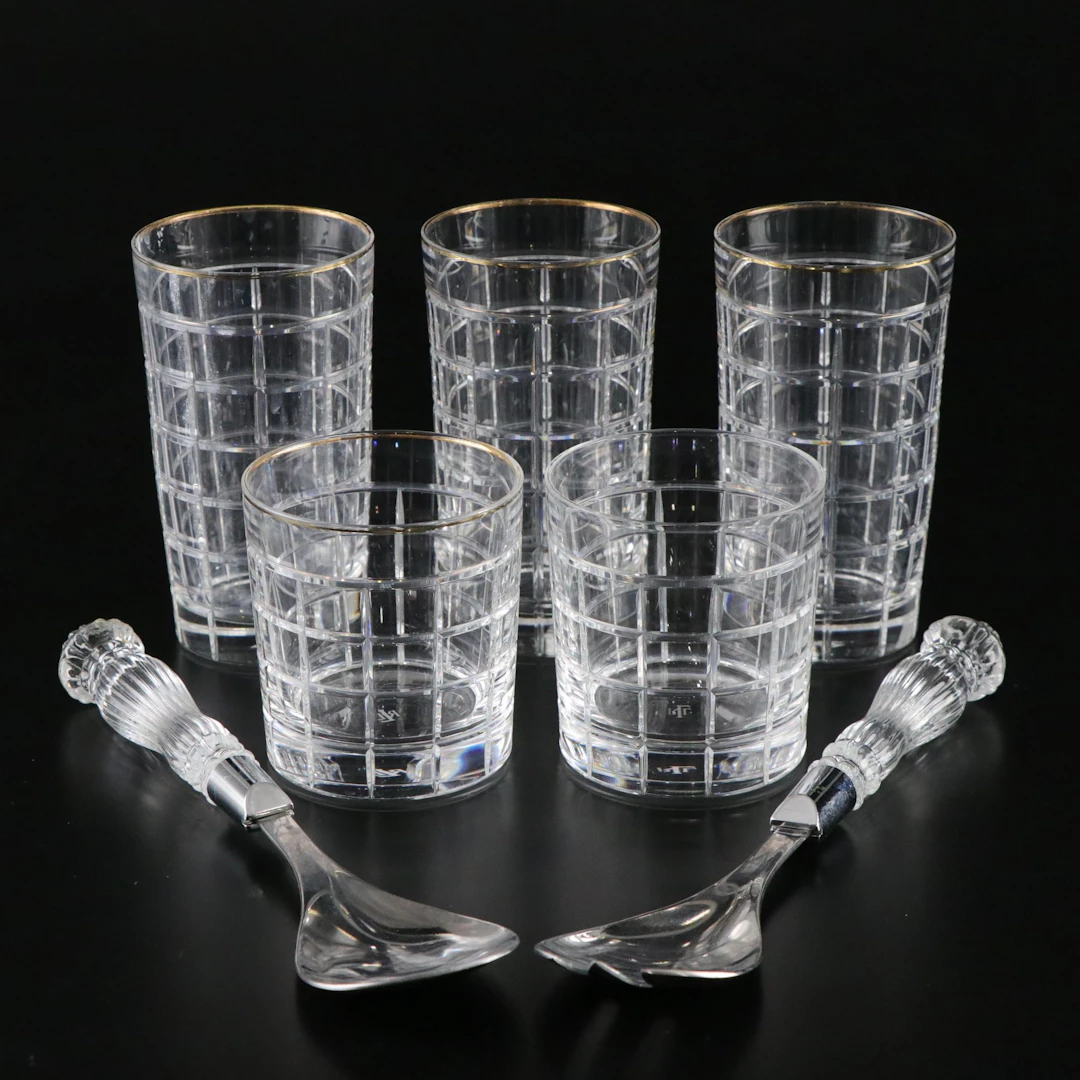 Ralph Lauren Highball & Double Old Fashioned Glasses with Salad Set