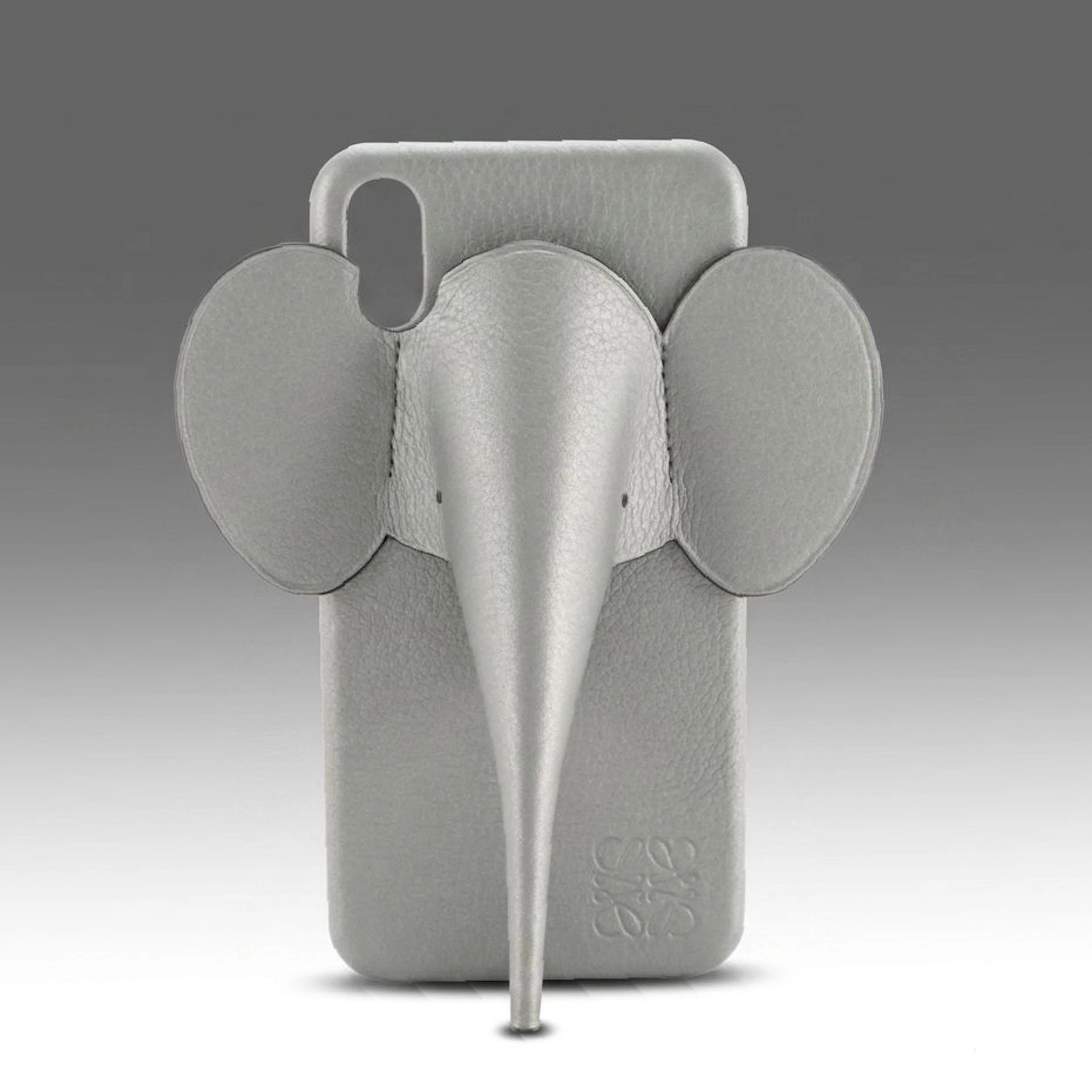 Loewe Grey Calfskin Leather 3D Elephant iPhone X/XS Case with Box