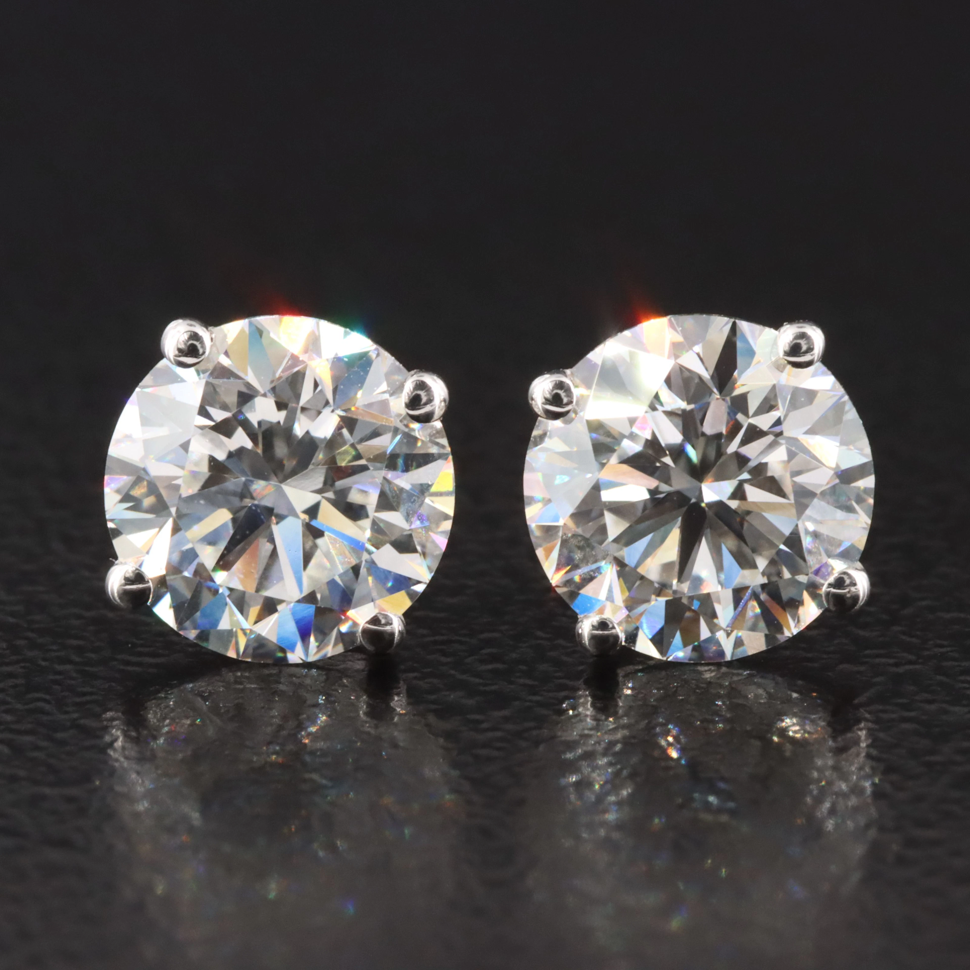 14K 3.00 CTW Lab Grown Diamond Solitaire Earrings with IGI Reports