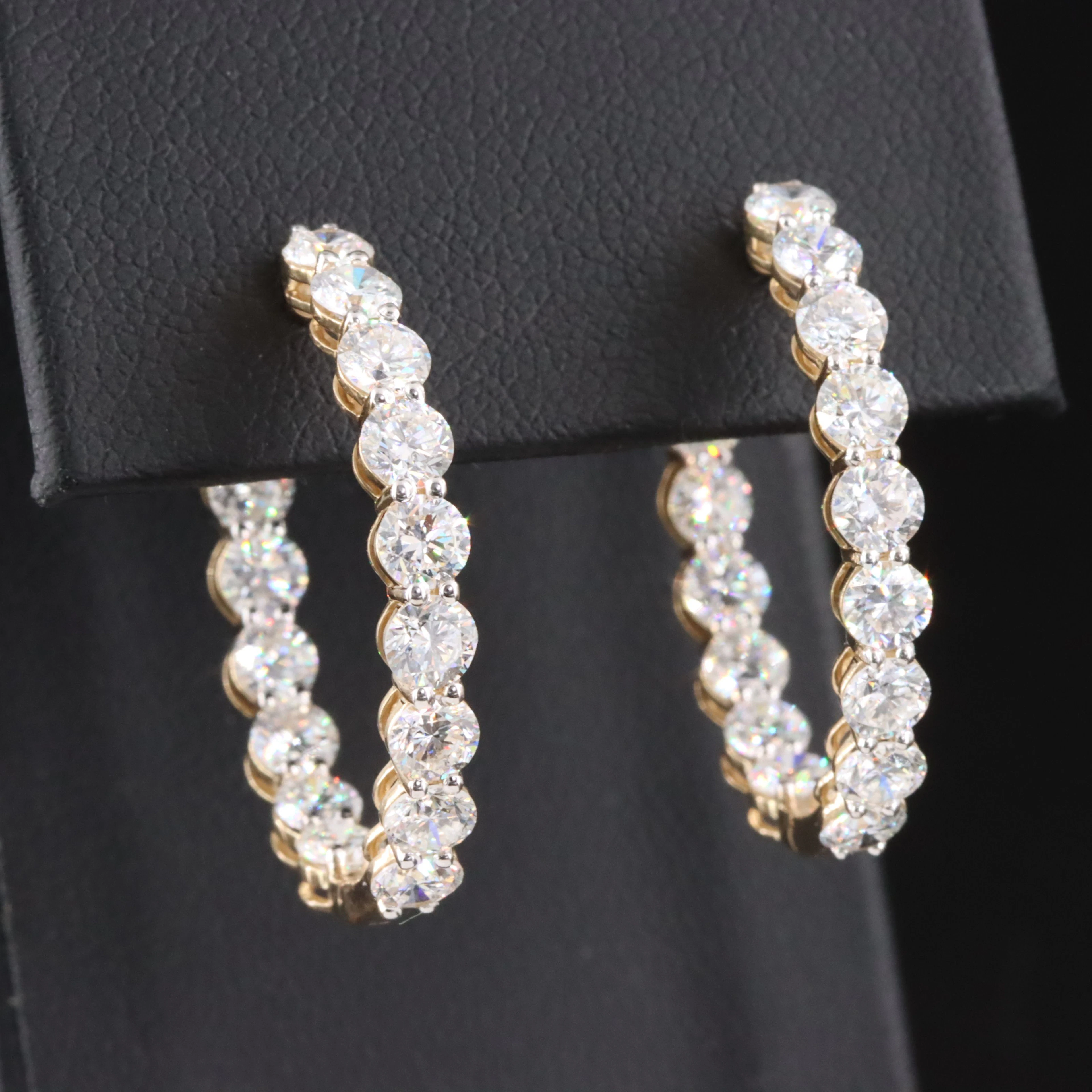 14K 6.21 CTW Lab Grown Diamond Hoop Earrings
