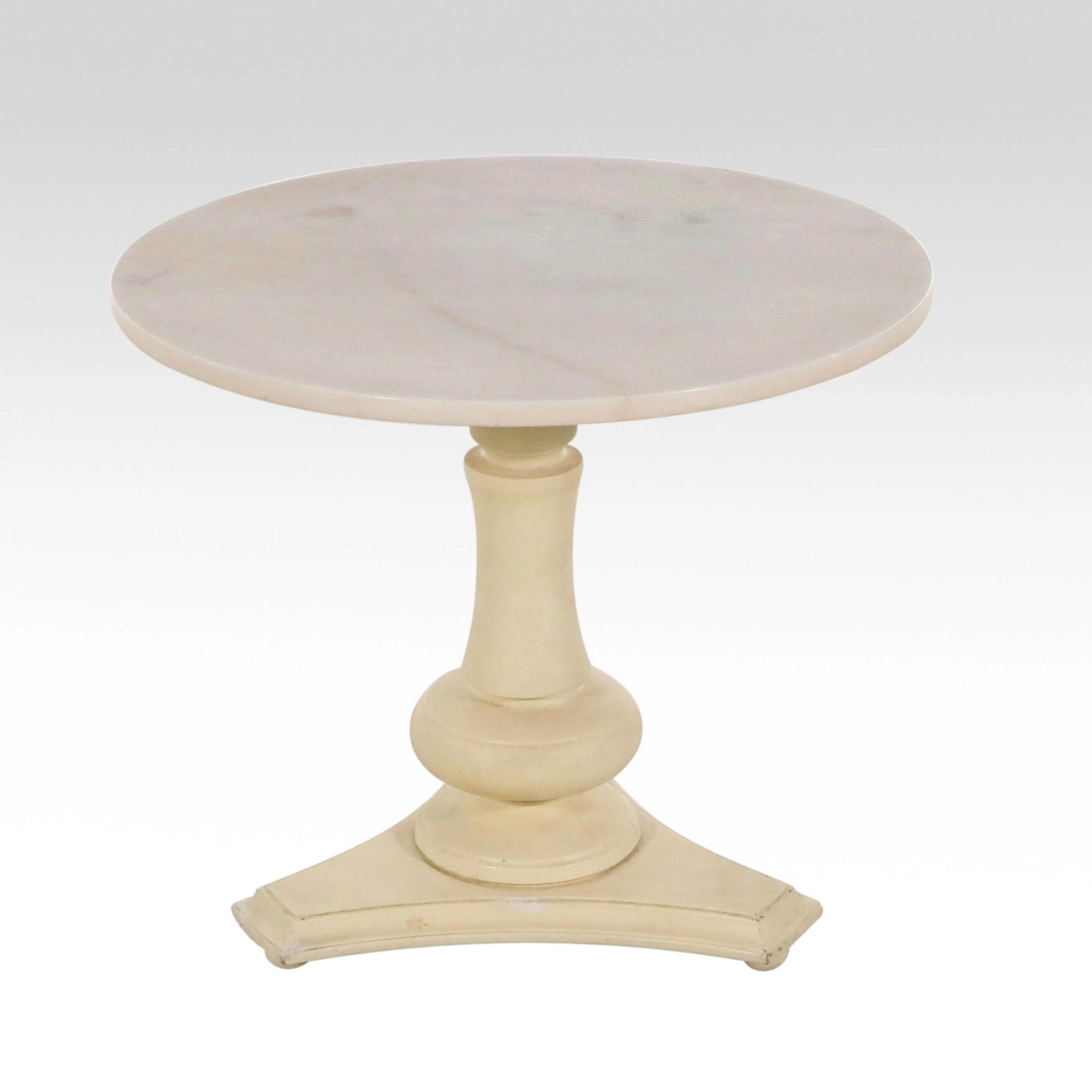 Neoclassical Style Marble Top Pedestal Table, Mid to Late 20th Century